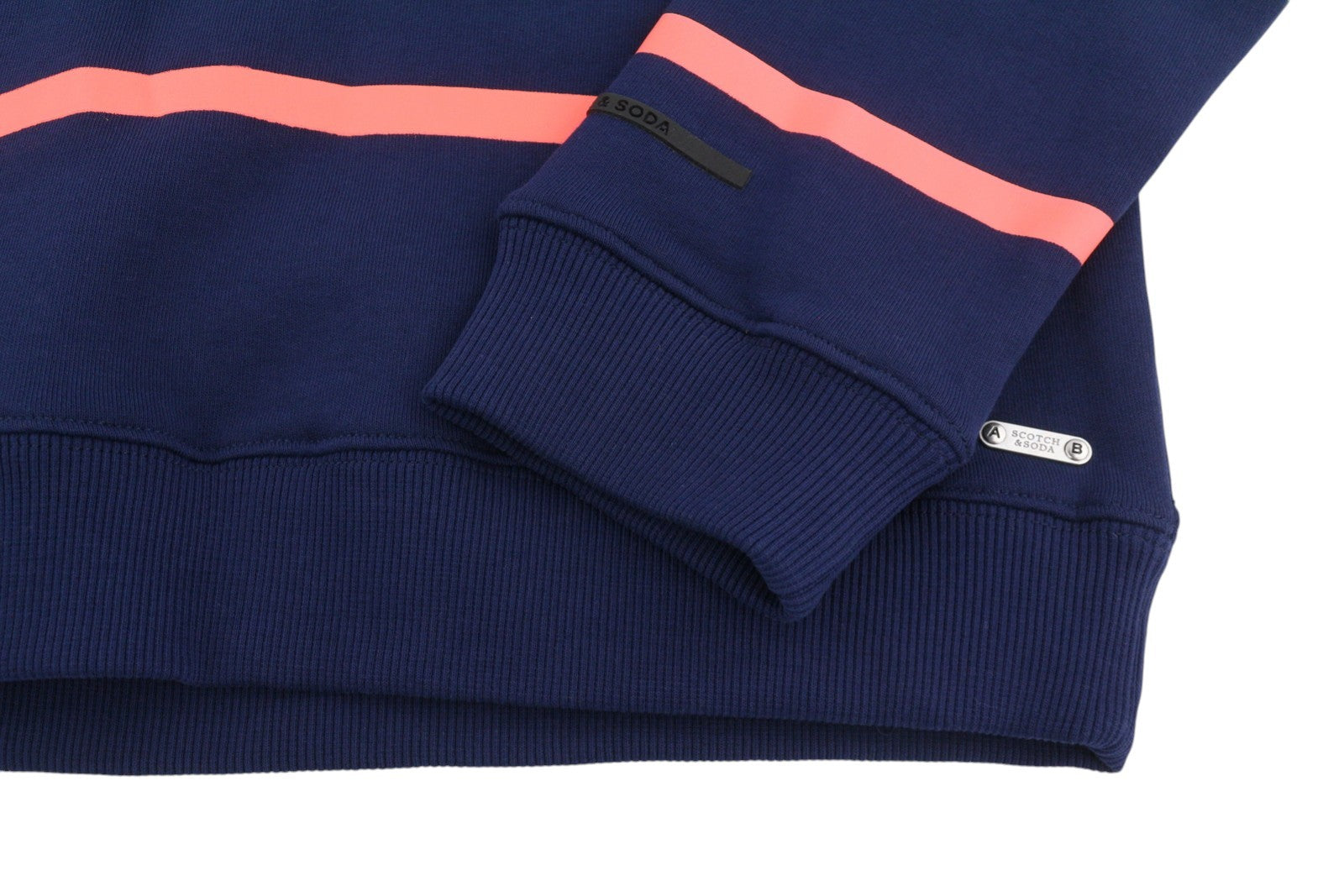 SCOTCH & SODA Men Sweatshirt M Dark Blue Striped Crew Neck Long Sleeve Pull On