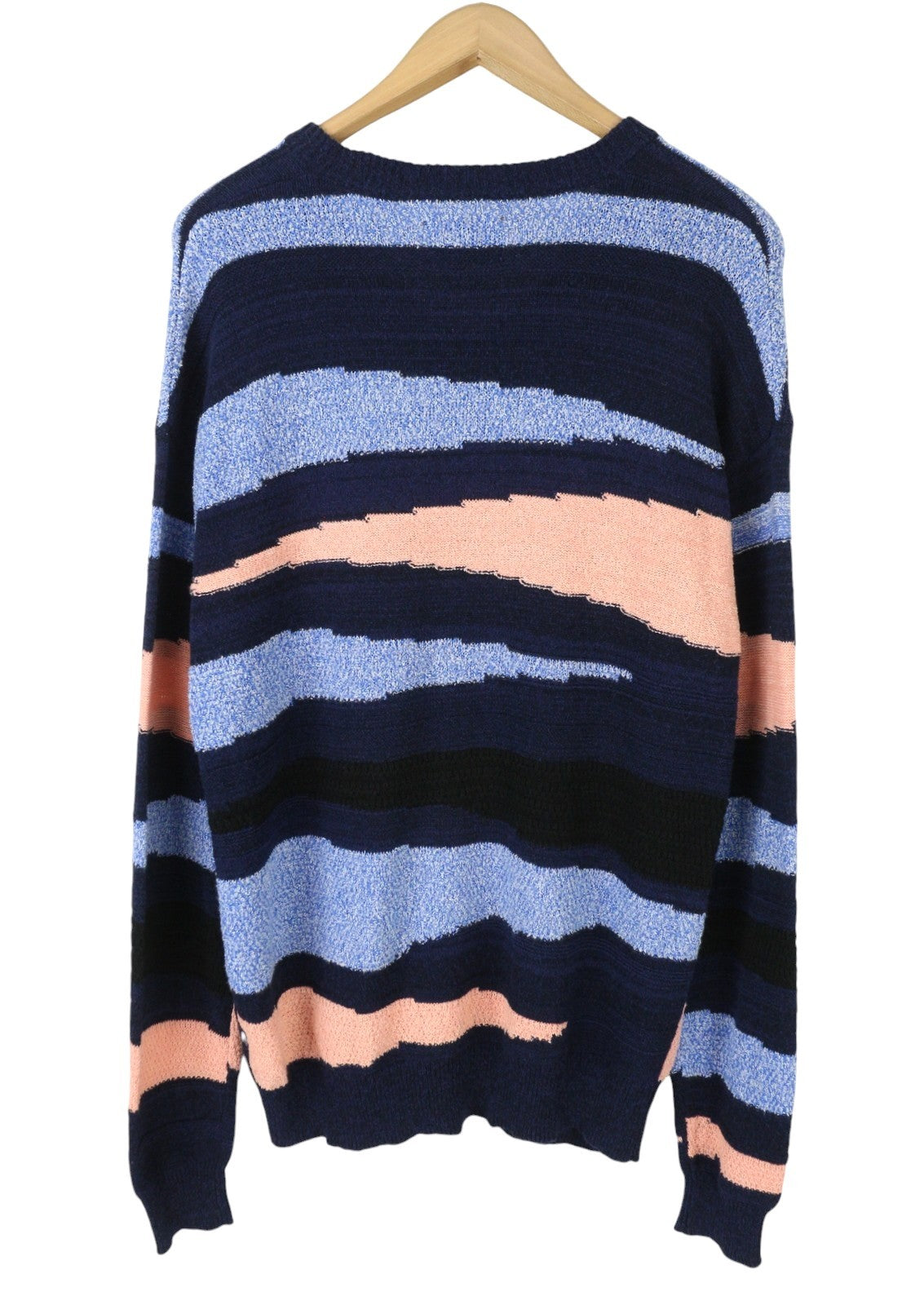 SCOTCH & SODA Men Jumper L Dark Blue Patterned Tight Knit V-Neck Pull On