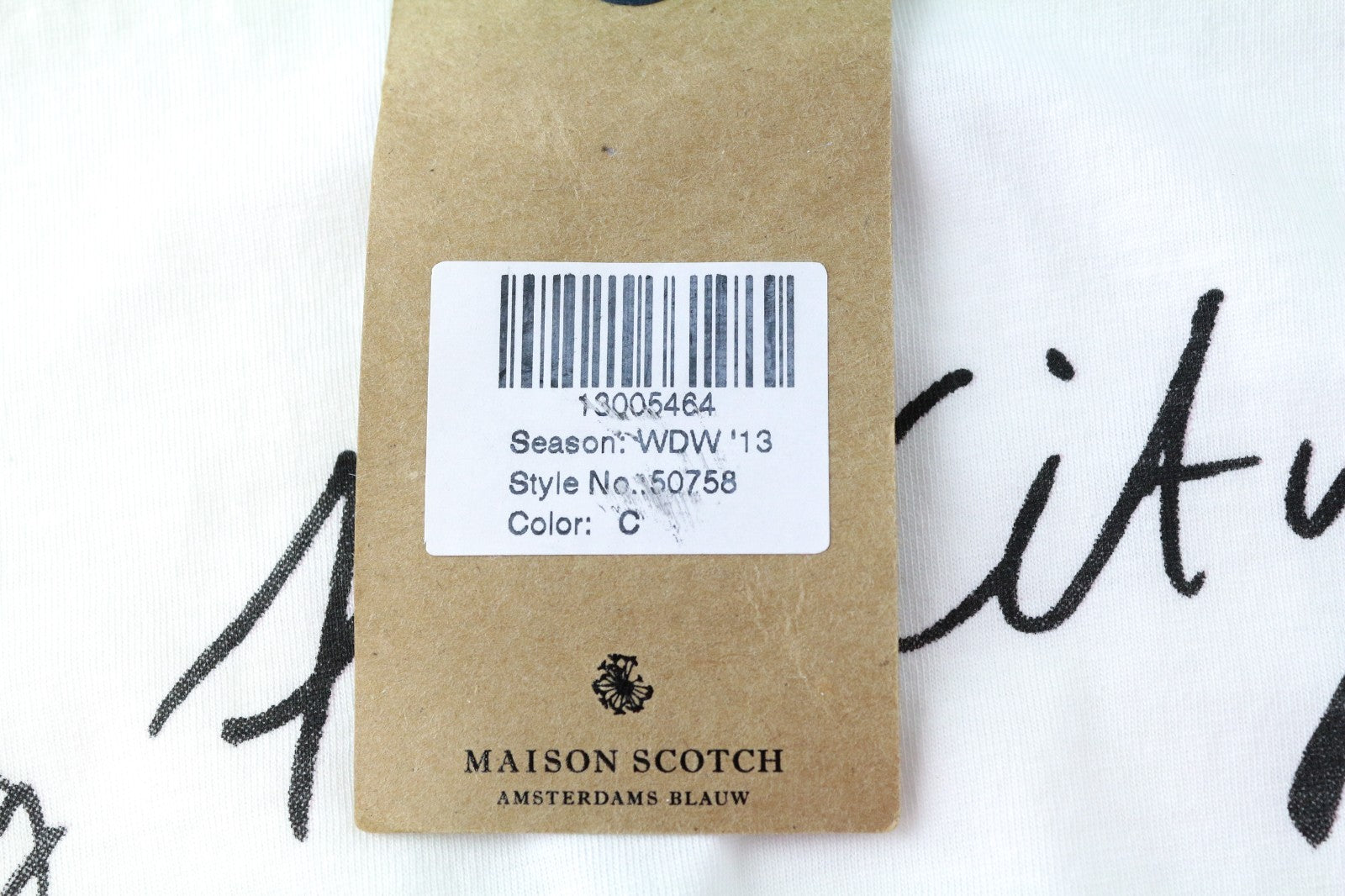 MAISON SCOTCH Women T-Shirt ~XS White 3/4 Sleeve Lion Print Casual Pull On