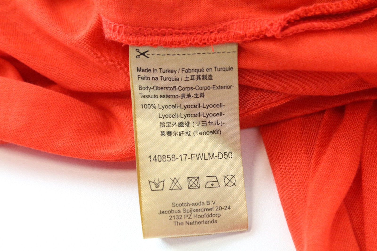MAISON SCOTCH Women T-Shirt XL Red See-Through Long Sleeved Round Neck Pull On