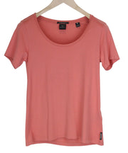 MAISON SCOTCH Women T-Shirt S Pink Pure Cotton Short Sleeved Round Neck Pull On