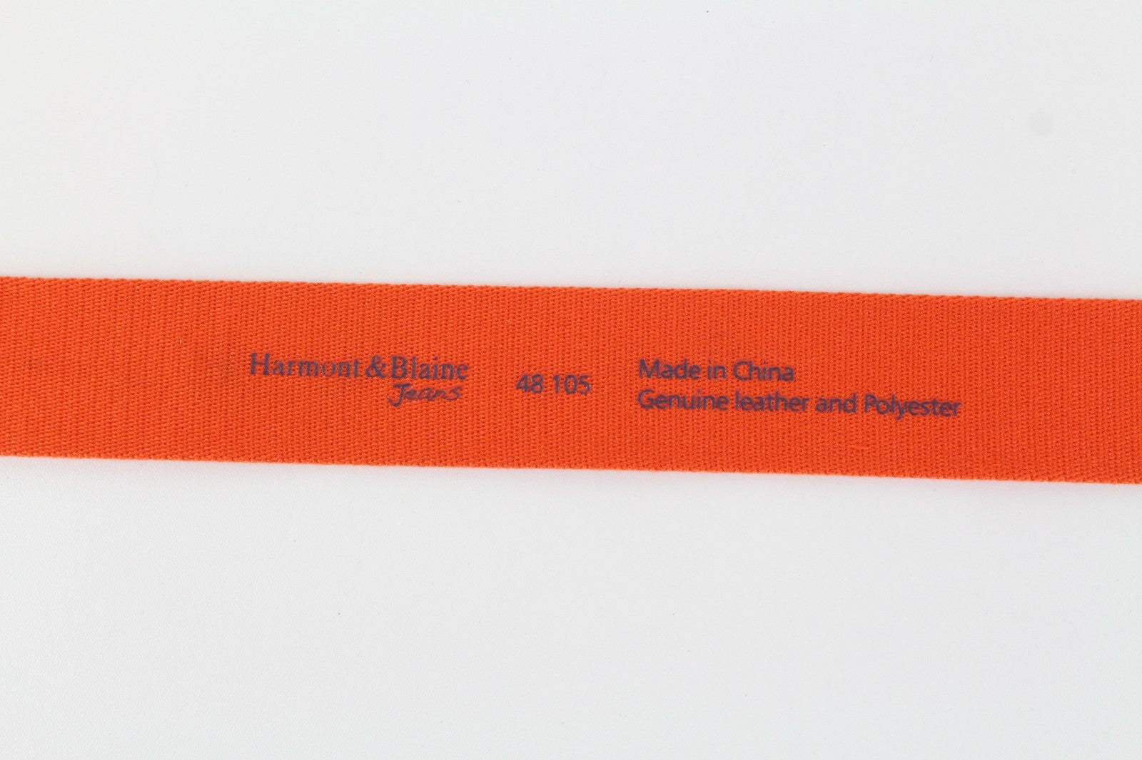 HARMONT & BLAINE Men Belt 105 cm Orange Beige Leather Detailed Squared-End