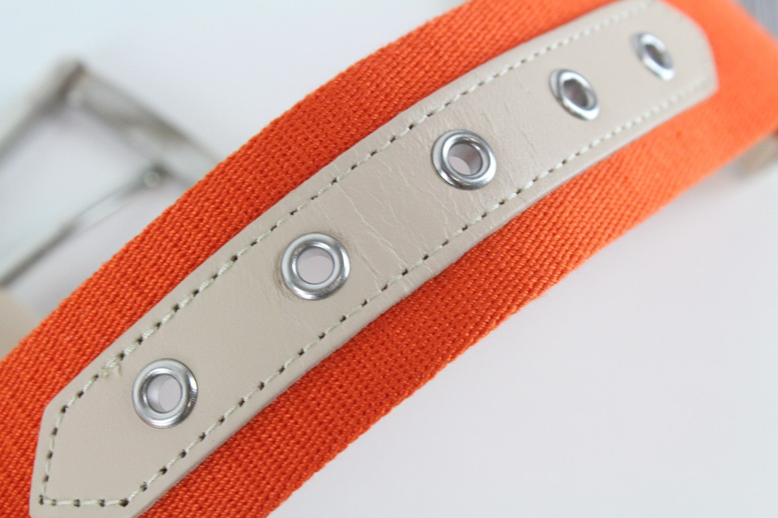 HARMONT & BLAINE Men Belt 110 cm Beige Leather Detailed Squared-End Orange_