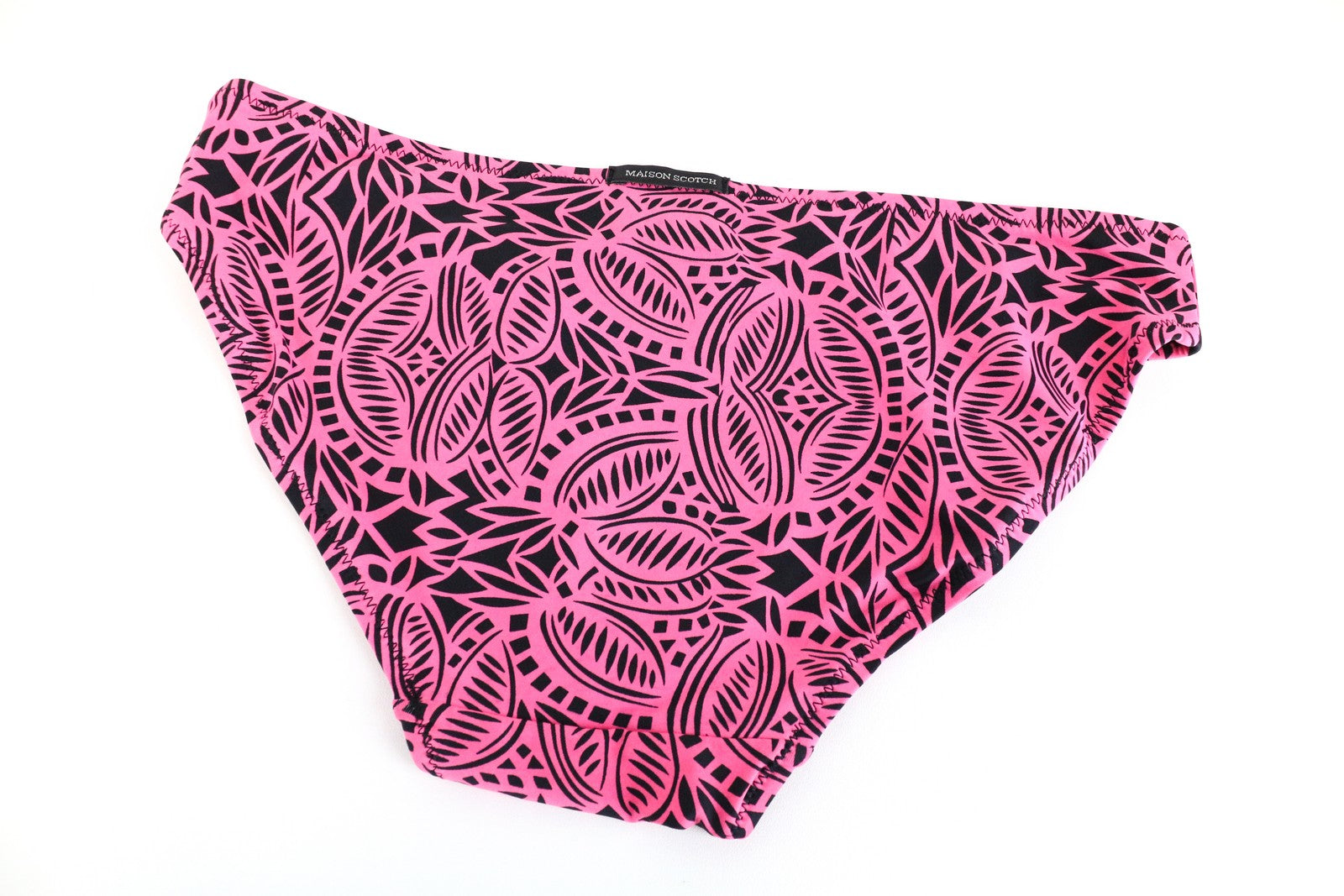 MAISON SCOTCH Women Swimwear XS Pink Patterned Beach Pool Bikini Bottom