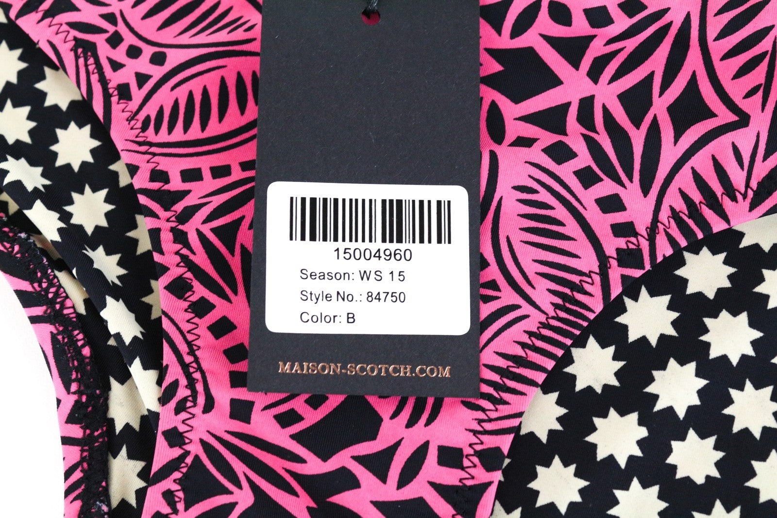 MAISON SCOTCH Women Swimwear XS Pink Patterned Beach Pool Bikini Bottom