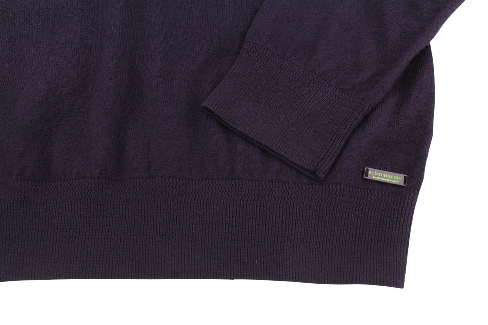 SCOTCH & SODA Men Jumper M Dark Purple Tight Knit Crew Neck Pull On
