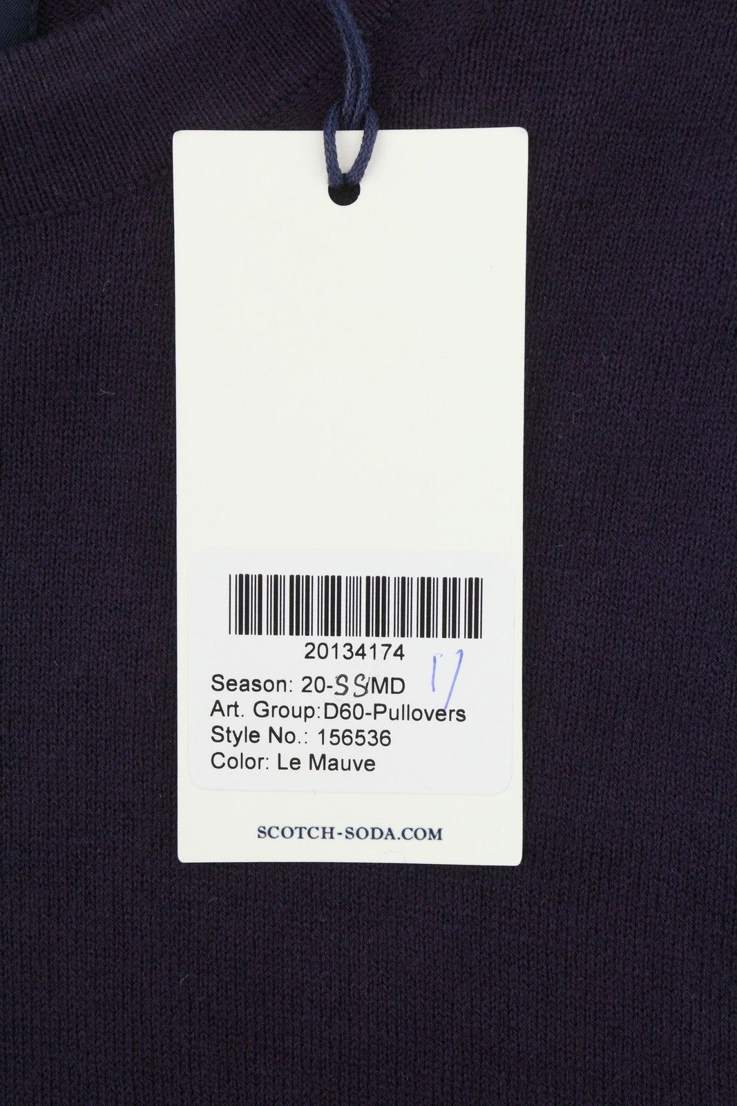 SCOTCH & SODA Men Jumper M Dark Purple Tight Knit Crew Neck Pull On