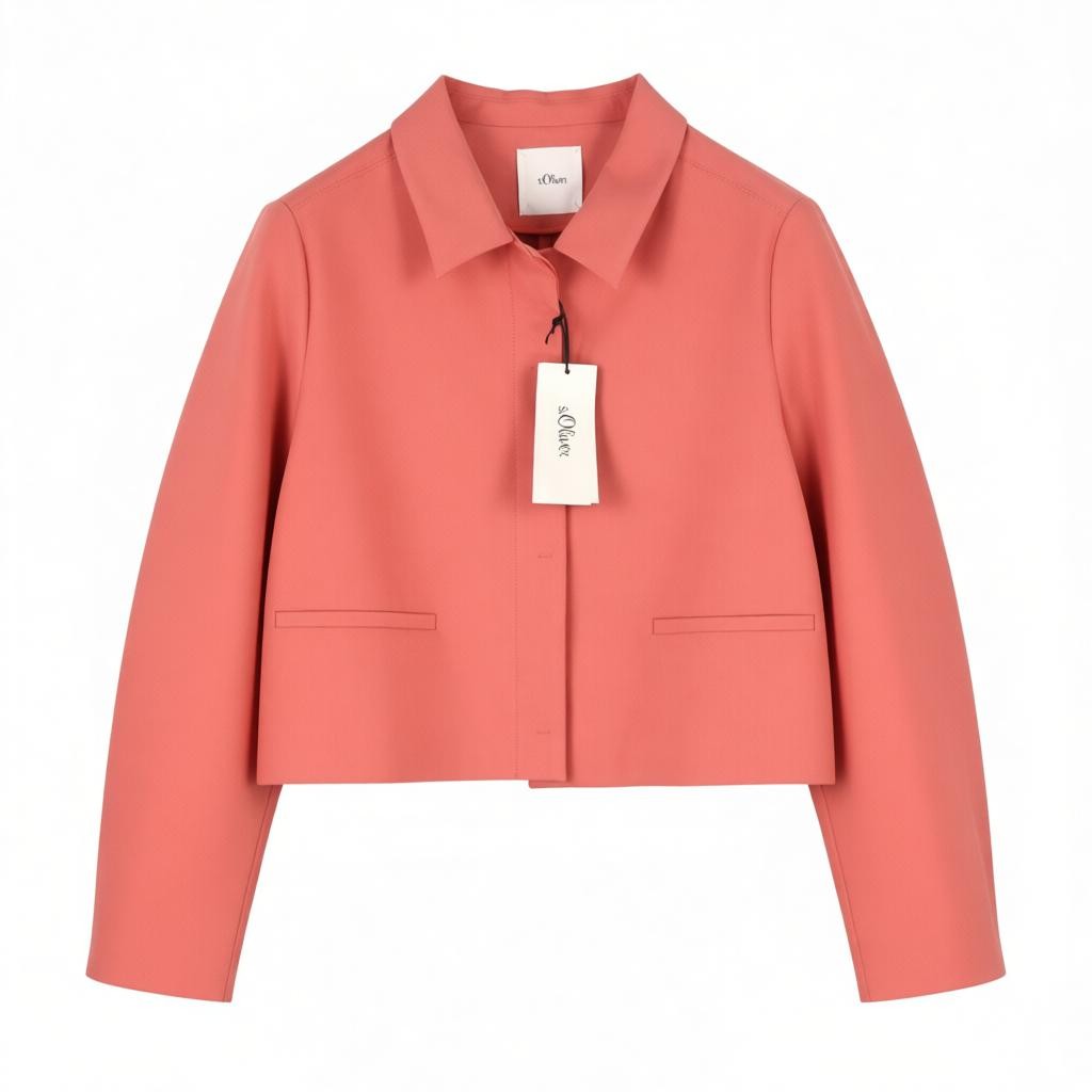 S.OLIVER Women Blazer EU42 Pink Hidden Button Closure Spread Neck Unlined