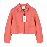 S.OLIVER Women Blazer EU42 Pink Hidden Button Closure Spread Neck Unlined
