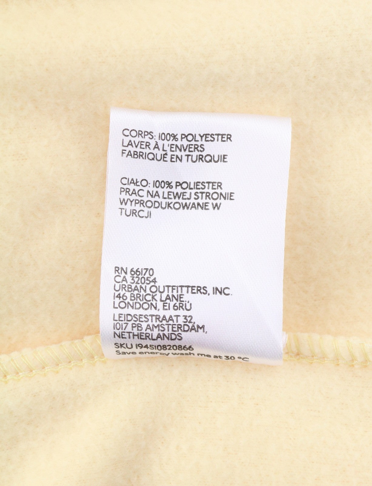 URBAN Iets Frans Women Jacket S Light Yellow Fleece Button-Up Unlined Shirt