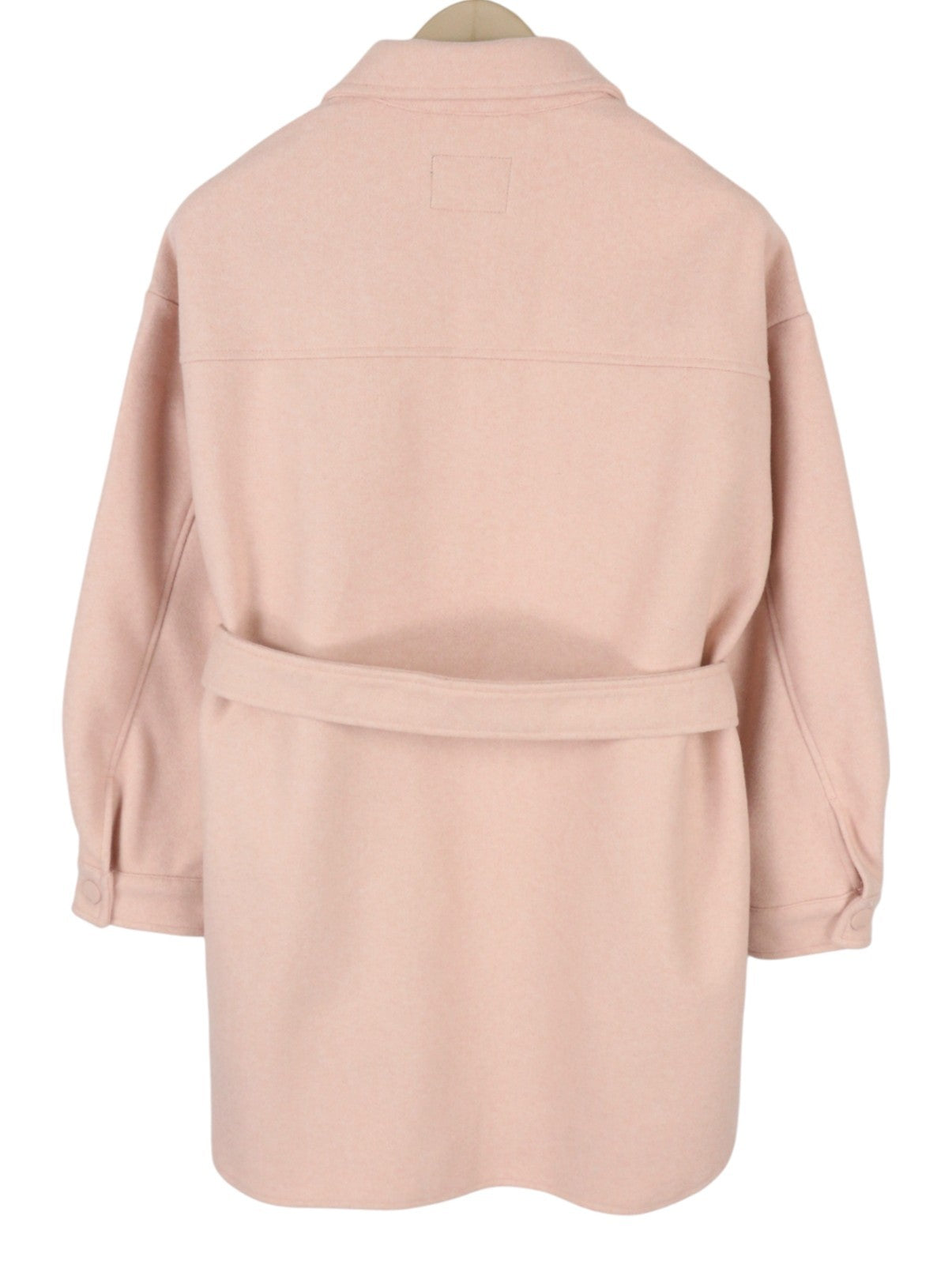 ONLY Dawn BF Shacket Women Coat M Light Pink Melange Belted Snap Closure