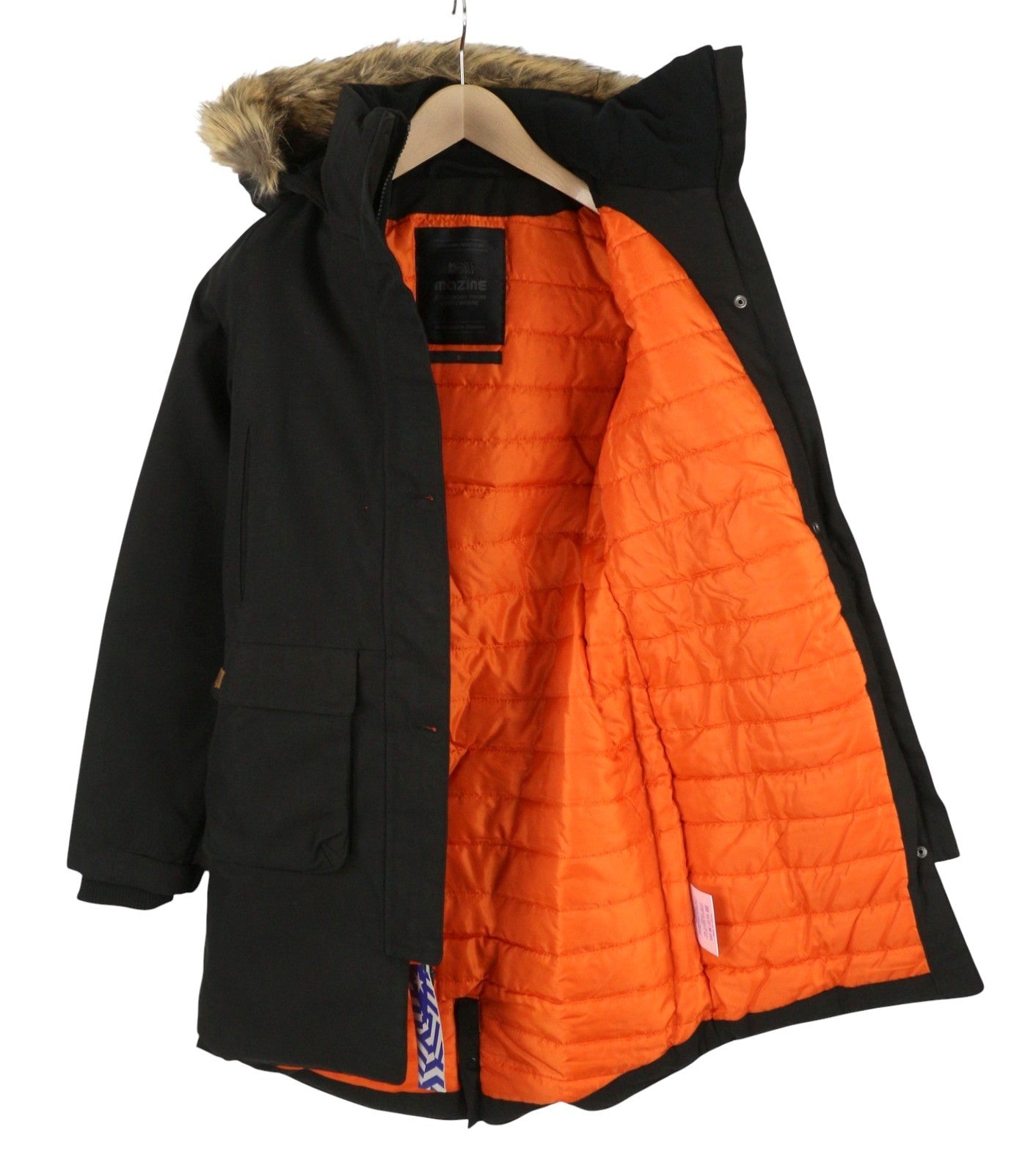 MAZINE Calgary Parka Women Jacket S Black Padded Hooded Mid Length Coat
