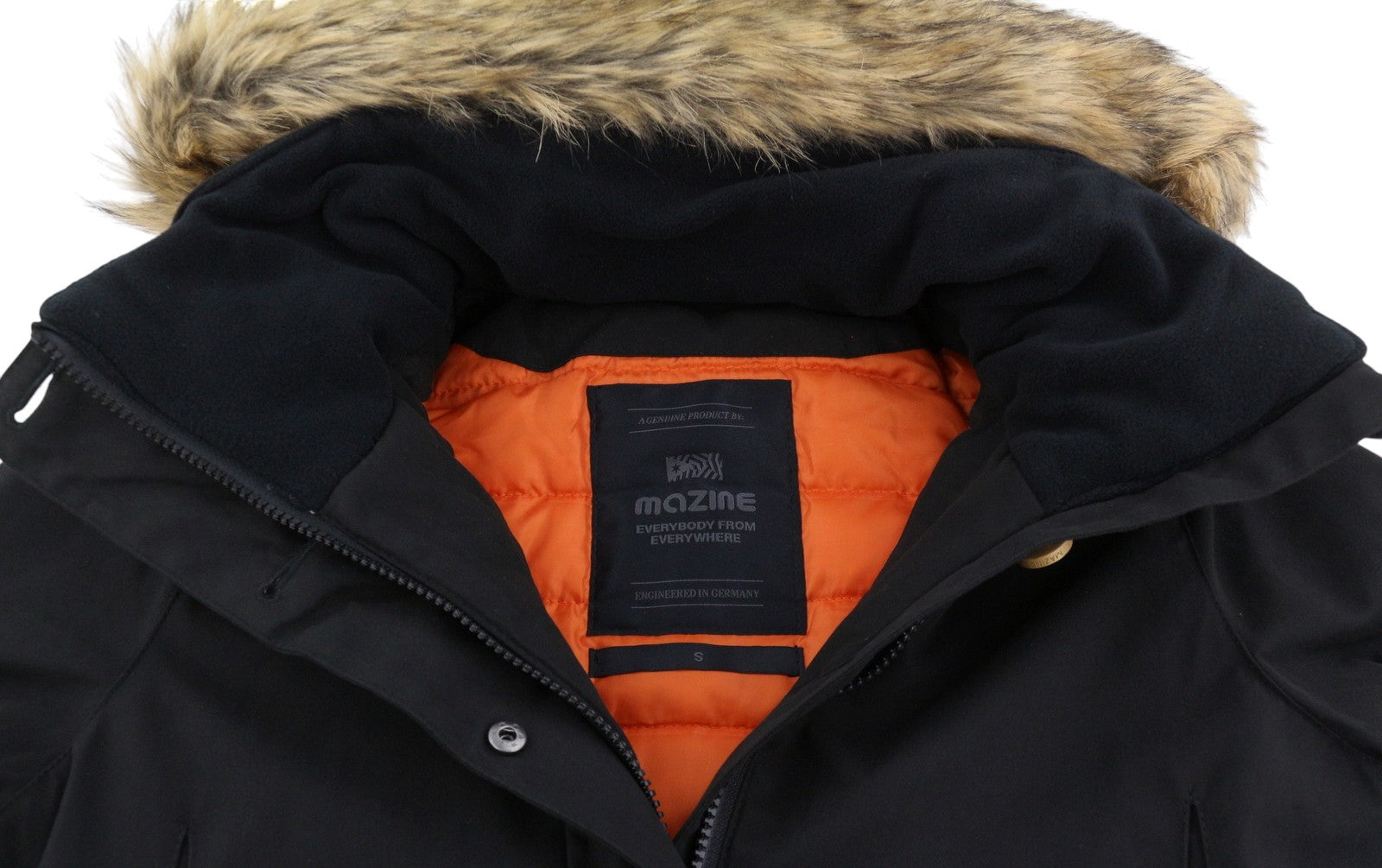 MAZINE Calgary Parka Women Jacket S Black Padded Hooded Mid Length Coat