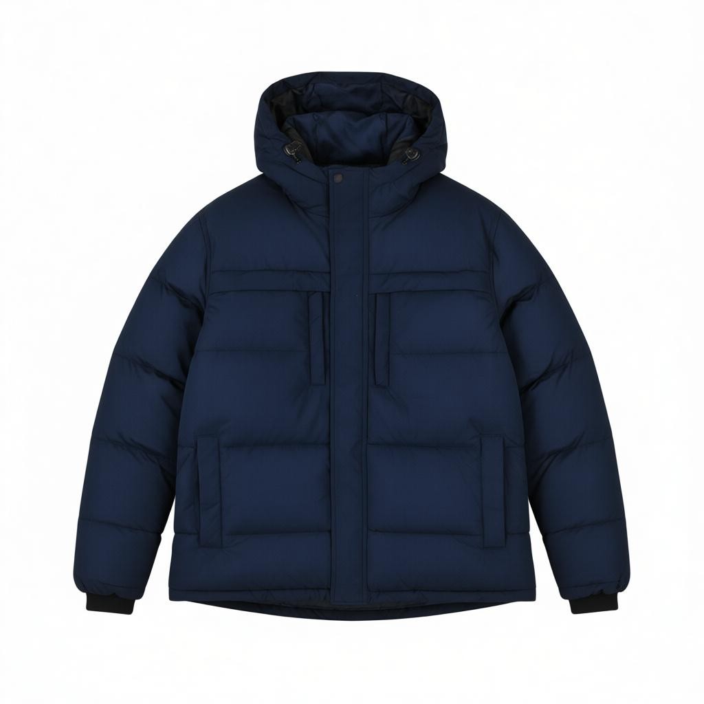 PIER ONE Women Jacket S Dark Blue Quilted Hooded Padded Lined Coat