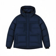 PIER ONE Women Jacket S Dark Blue Quilted Hooded Padded Lined Coat