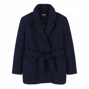 ONLY Dana Fame Wrap Women Coat XS Evening Blue Belted Snap Closure Coat