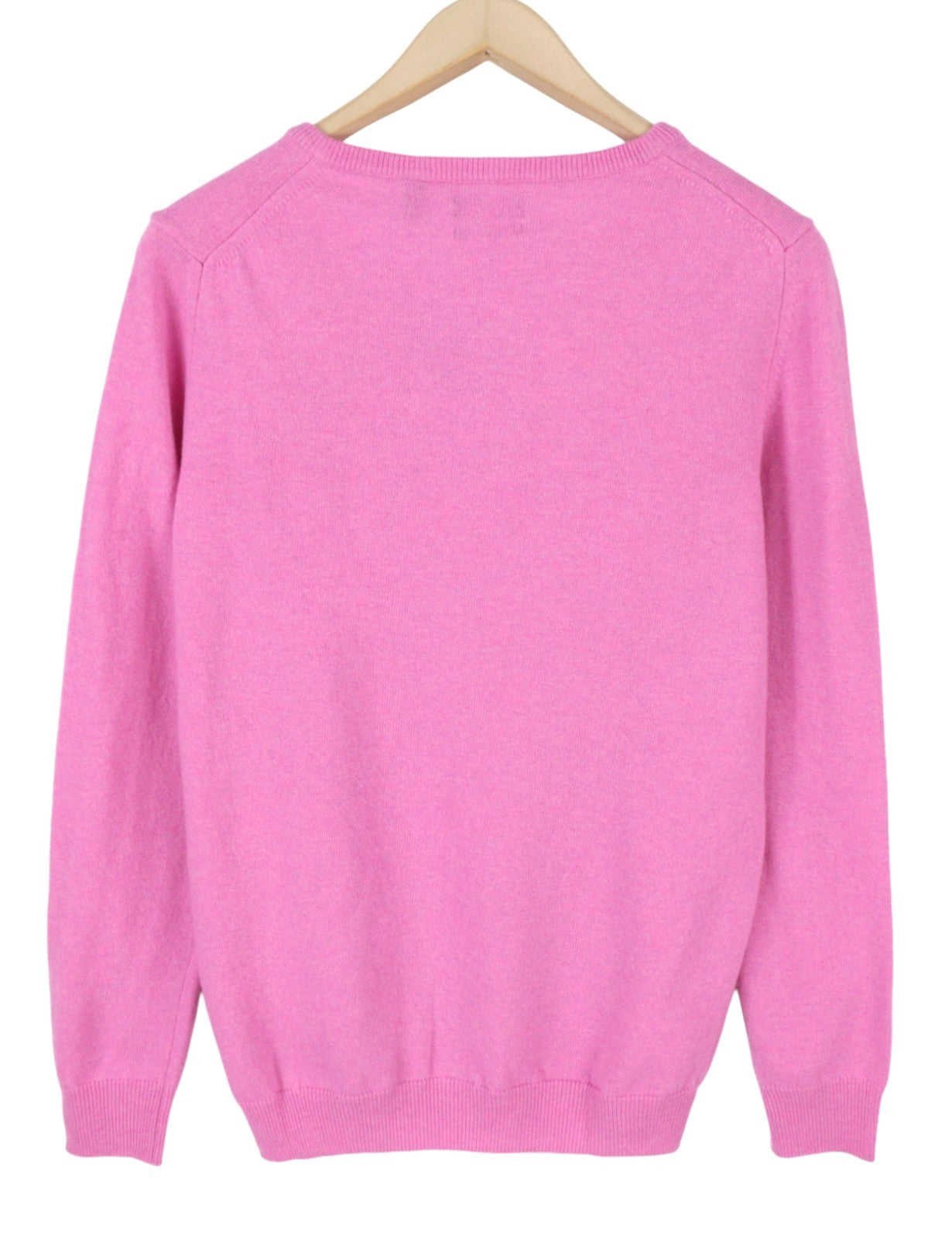 GANT Extrafine Lambswool V Neck Women Jumper L Light Fuchsia Knit Pull On