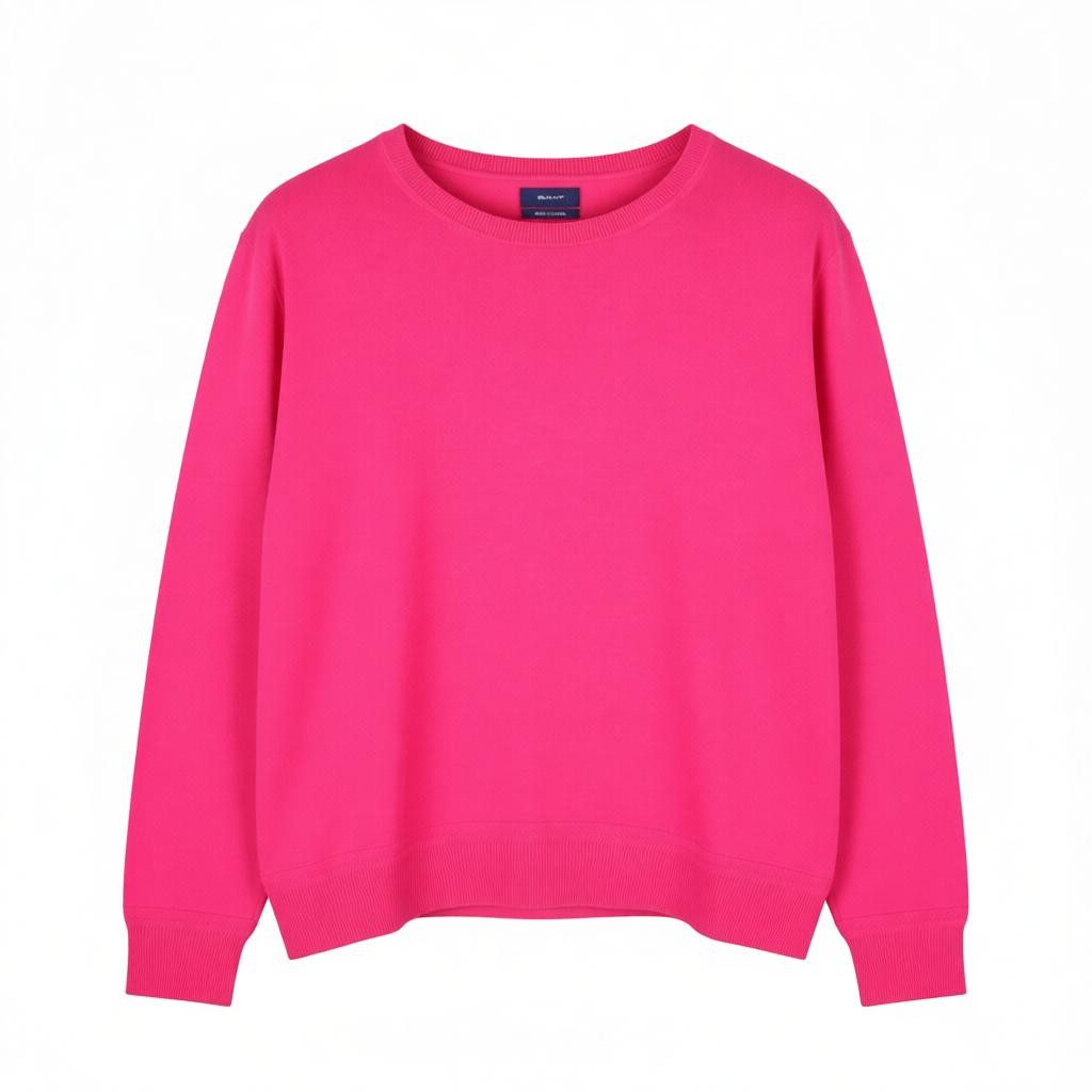 GANT Light Cotton C Neck Women Jumper L Cabaret Pink Pima Knit Pull On