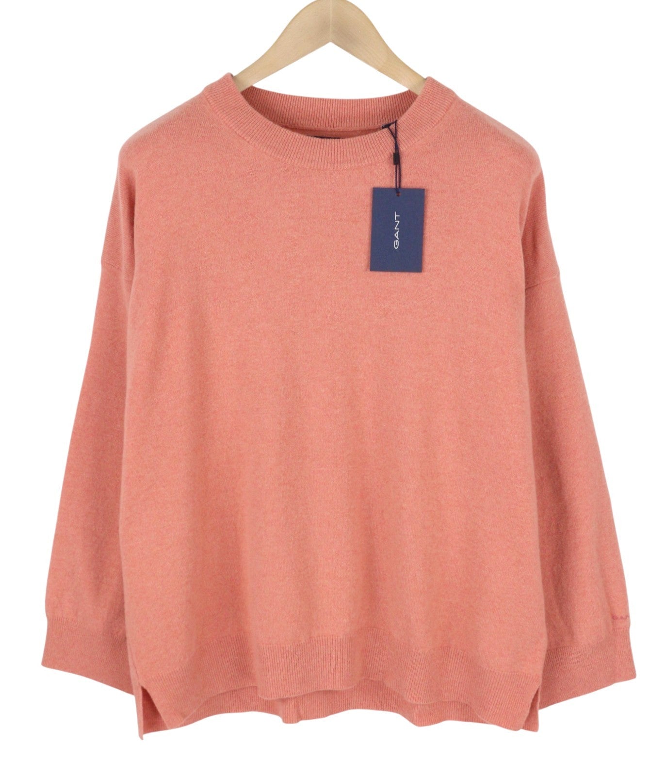 GANT Superfine Lambswool C Neck Women Jumper XL Terracotta Pink Knit Pull On
