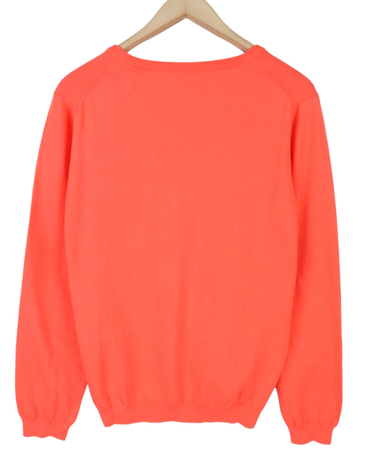 GANT Cotton V Neck Women Jumper XL Strong Coral Tight Knit Pull On