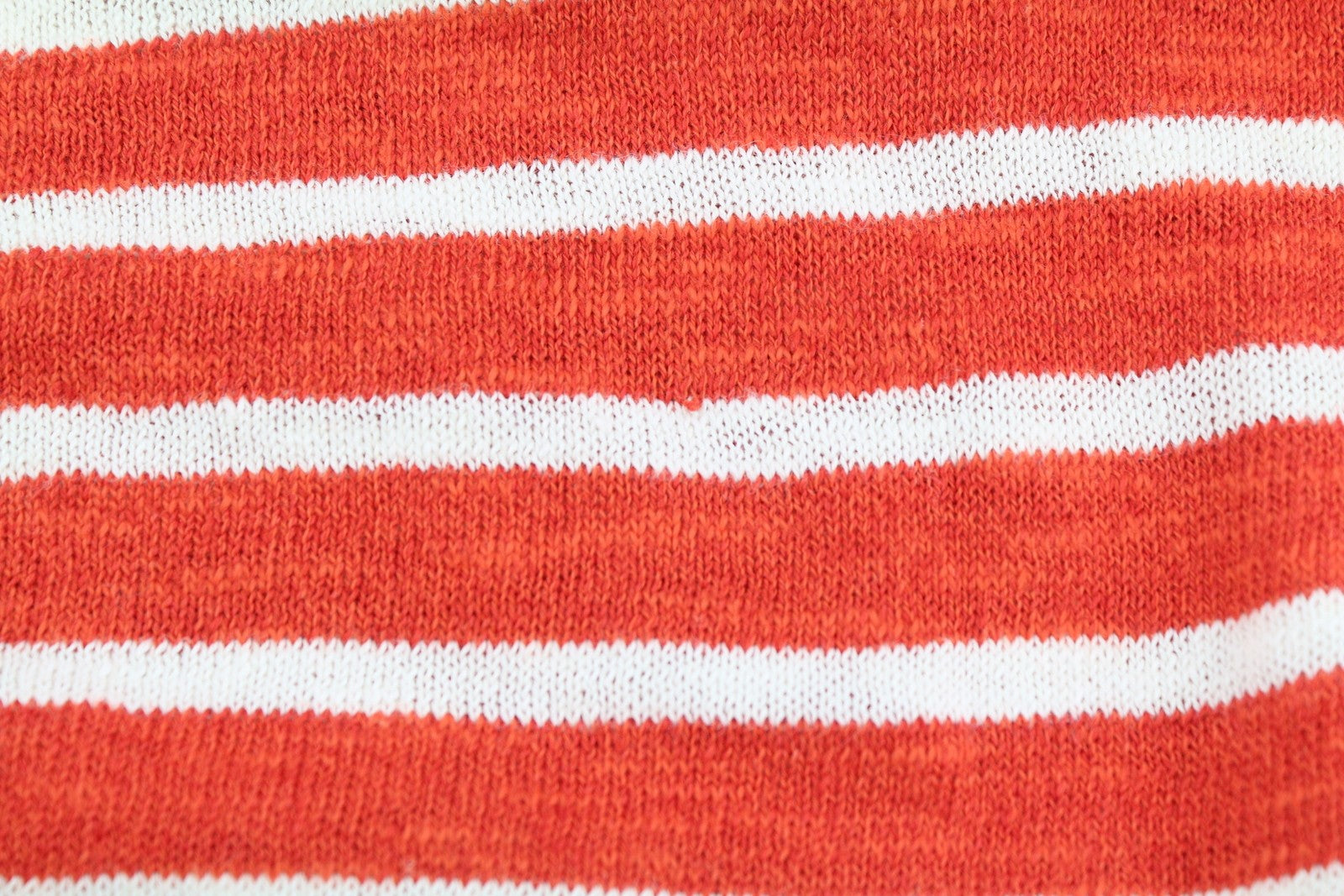 GANT Breton Stripe Crew Women Jumper XS Blood Orange Linen Blend Knit