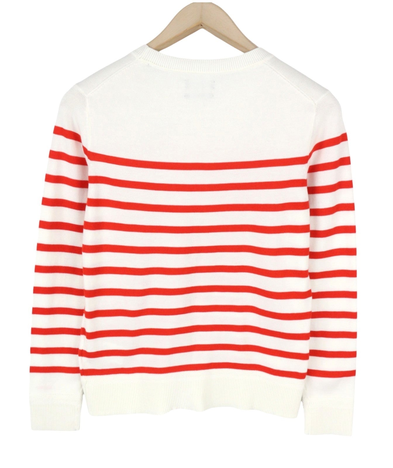 GANT Breton Classic Stripe C Neck Women Jumper XS White Tight Knit Pull On