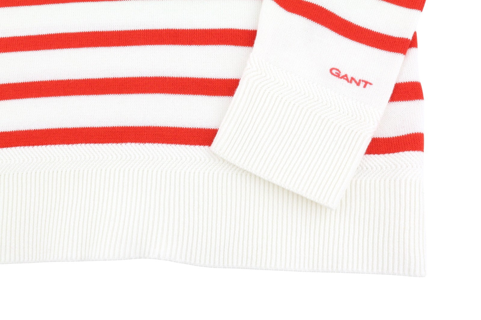 GANT Breton Classic Stripe C Neck Women Jumper XS White Tight Knit Pull On