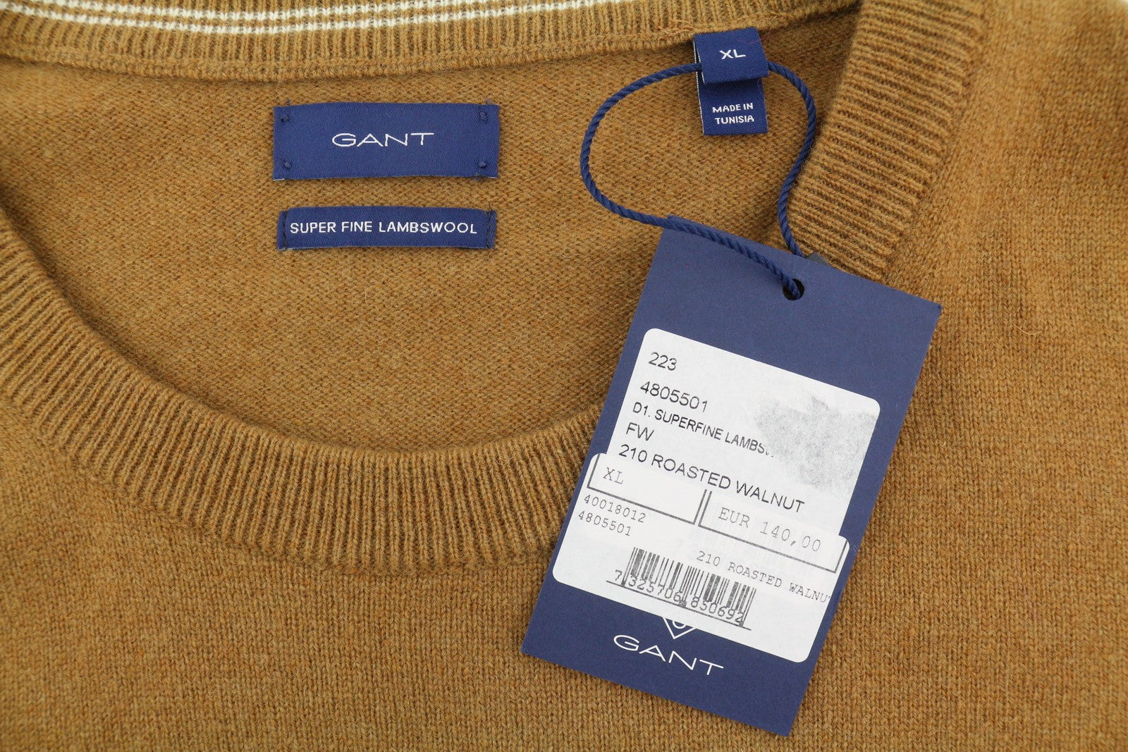 GANT Super Fine Lambswool Women Jumper XL Roasted Walnut Knit Pull On