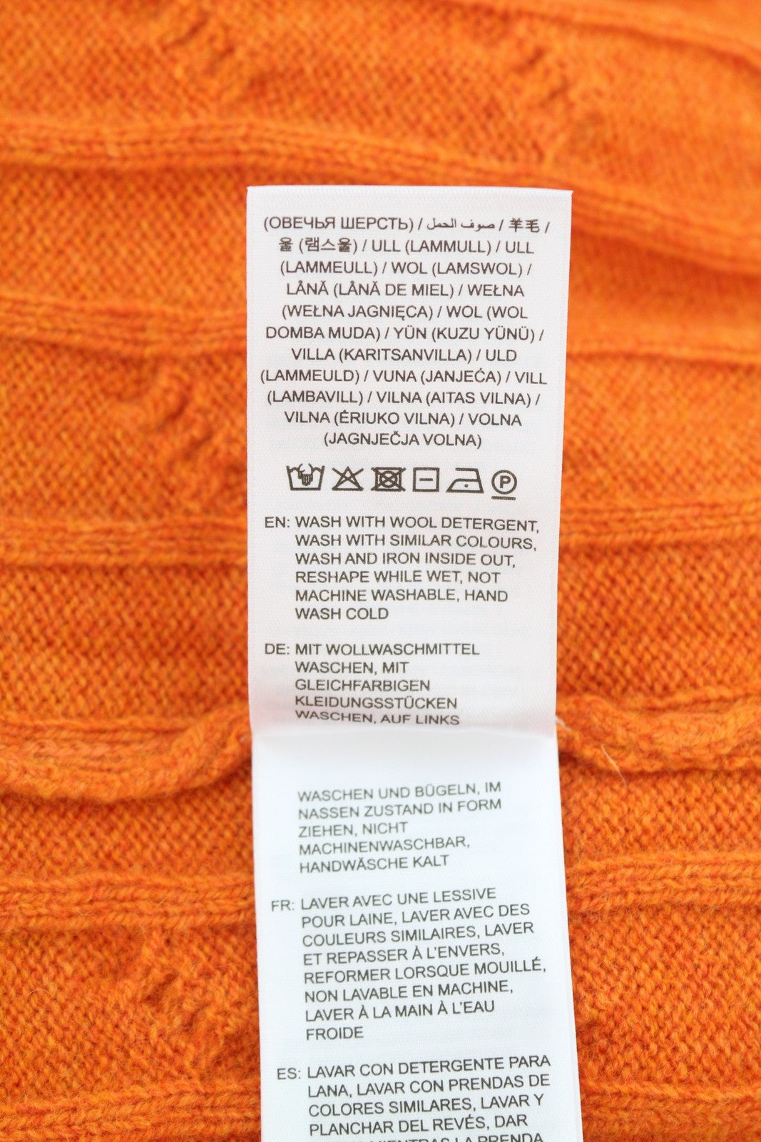 GANT Lambswool Cable C Neck Women Jumper L Golden Orange Knit Pull On