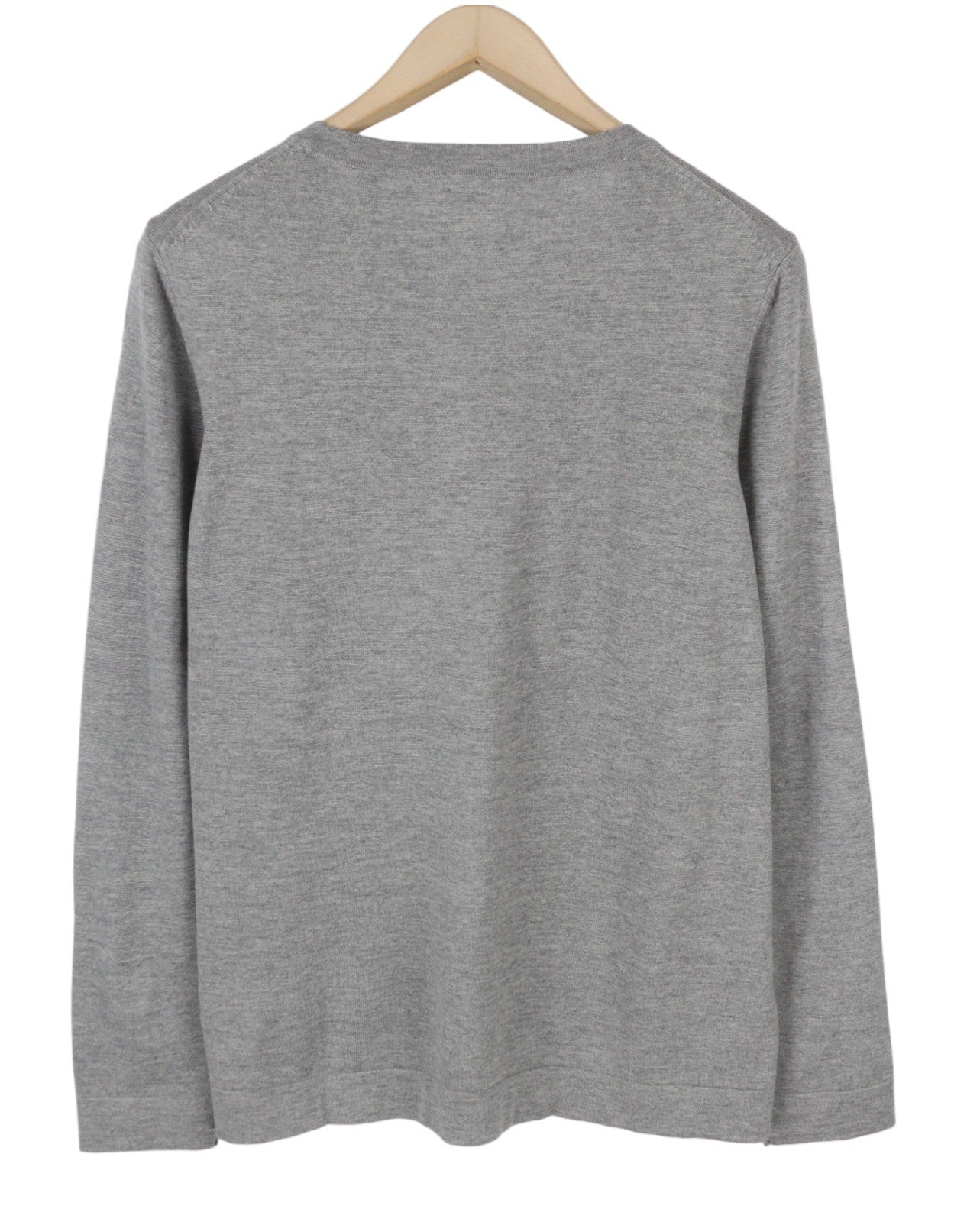 GANT Fine Merino Crew Women Jumper XL Grey Melange Tight Knit Pull On