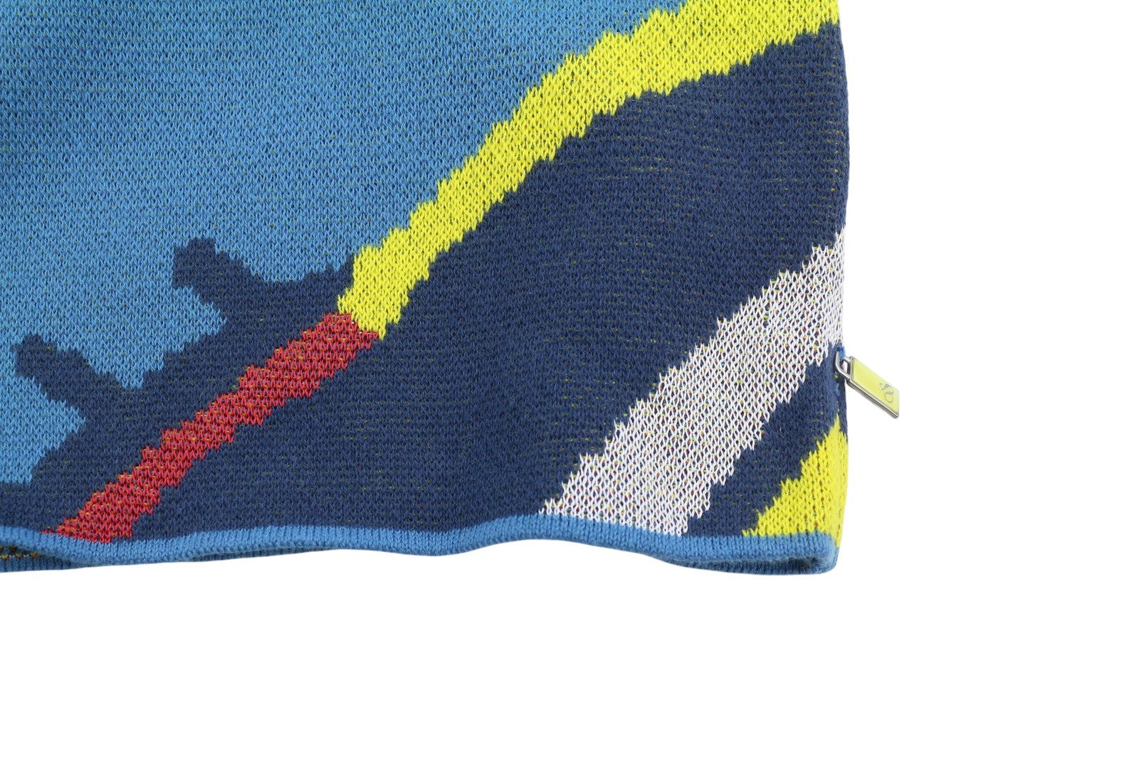 SCOTCH & SODA Men Polos M Blue Patterned Knitted Half Zip Short Sleeved