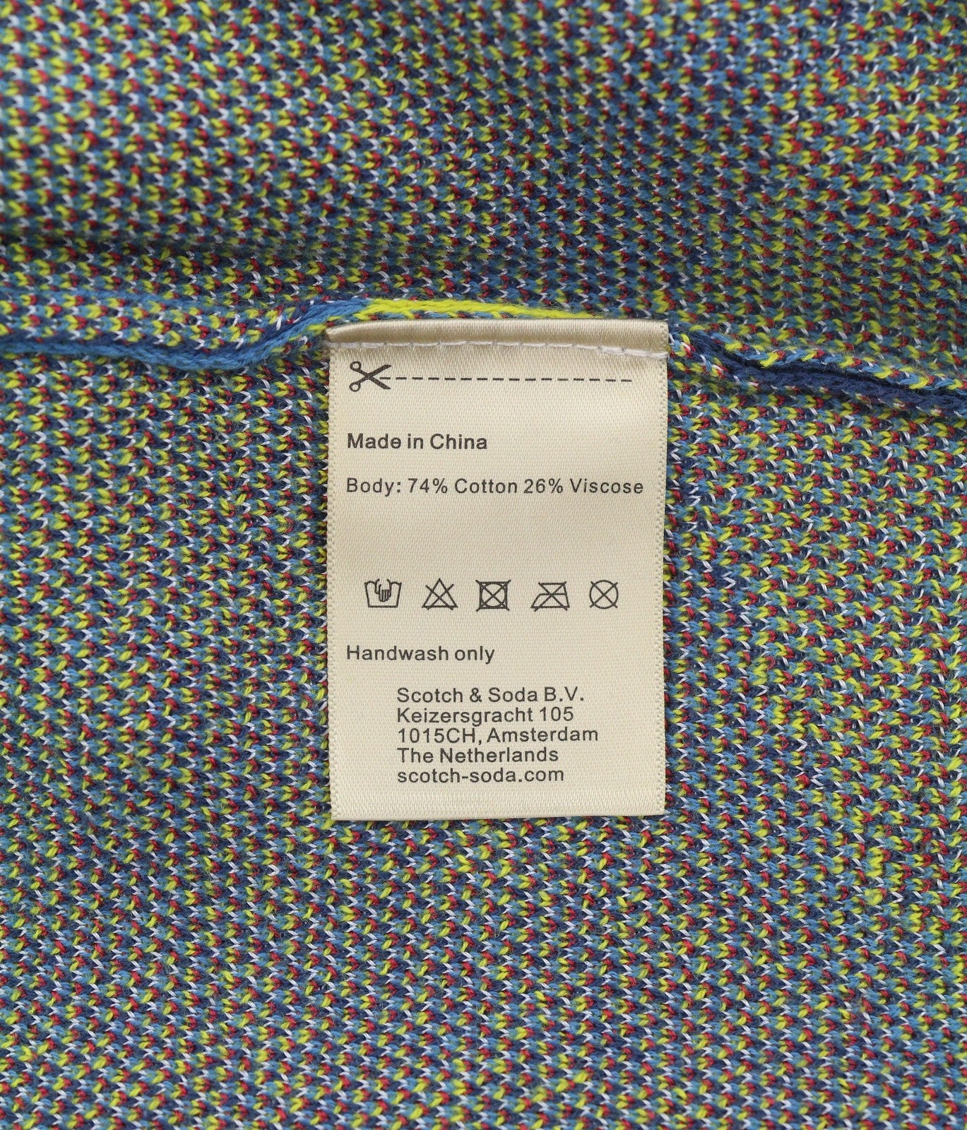SCOTCH & SODA Men Polos M Blue Patterned Knitted Half Zip Short Sleeved