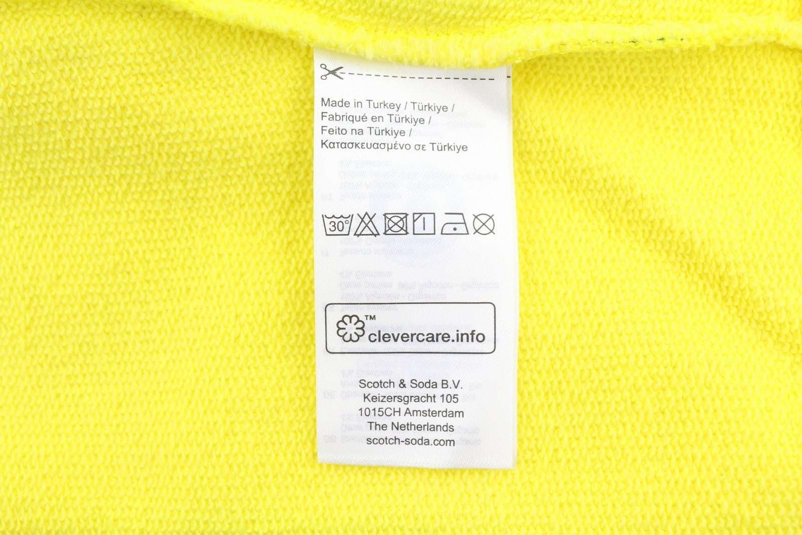 SCOTCH & SODA Men Hoodie M Yellow Organic Kangaroo Pocket Pull On