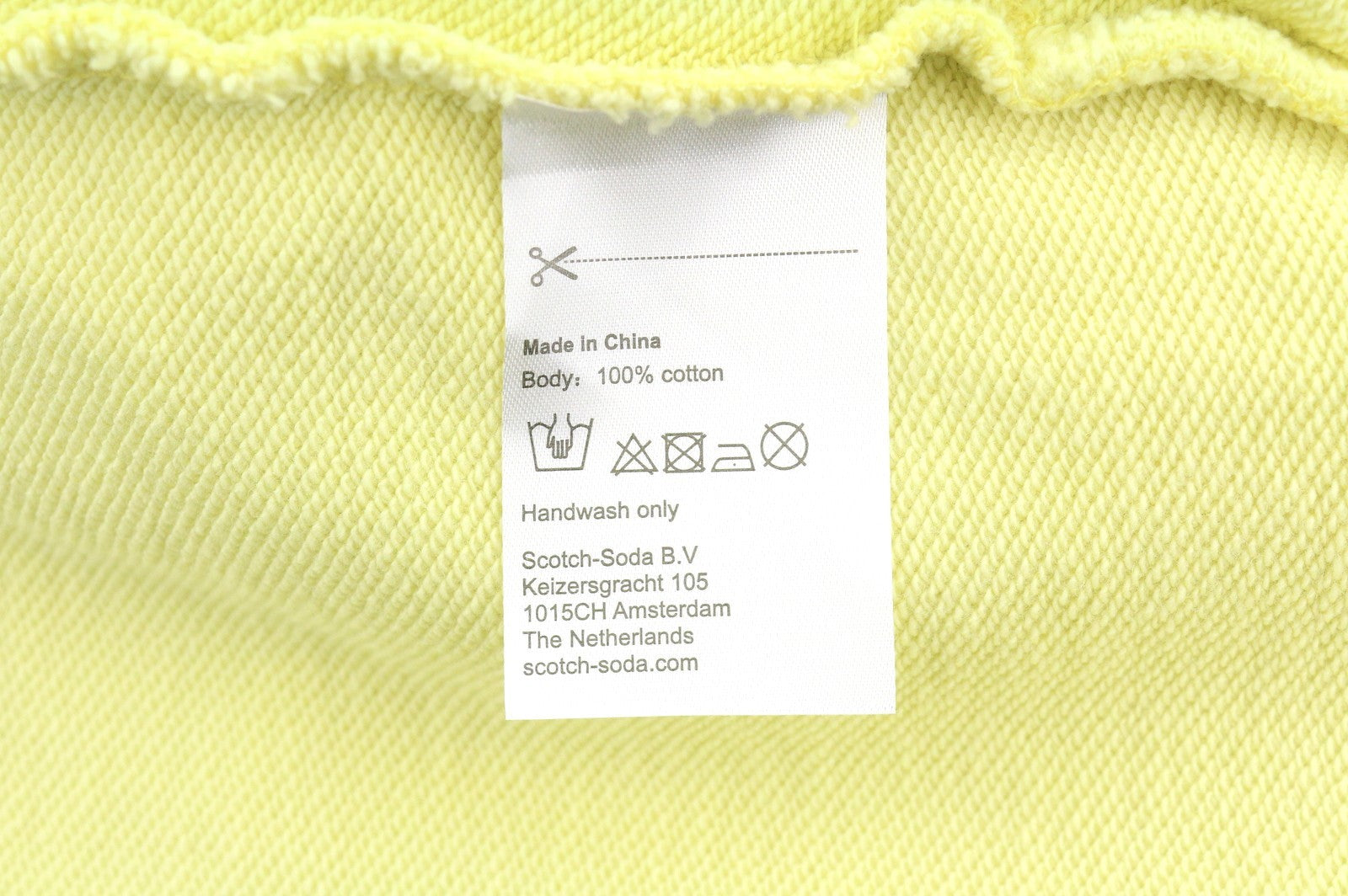 SCOTCH & SODA Men Hoodie M Yellow Faded Patterned Pockets Pull On