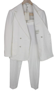 SUITSUPPLY Havana Men's Suit UK38R Slim White 2-Piece Cotton Stretch Double Row