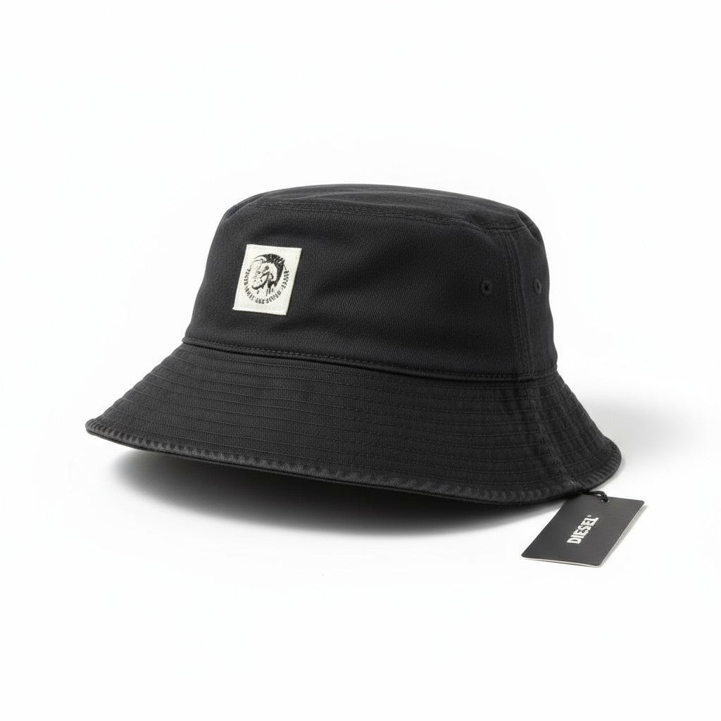DIESEL D-Indig Men Hat OS Black Bucket All Seasons Casual Front RRP100
