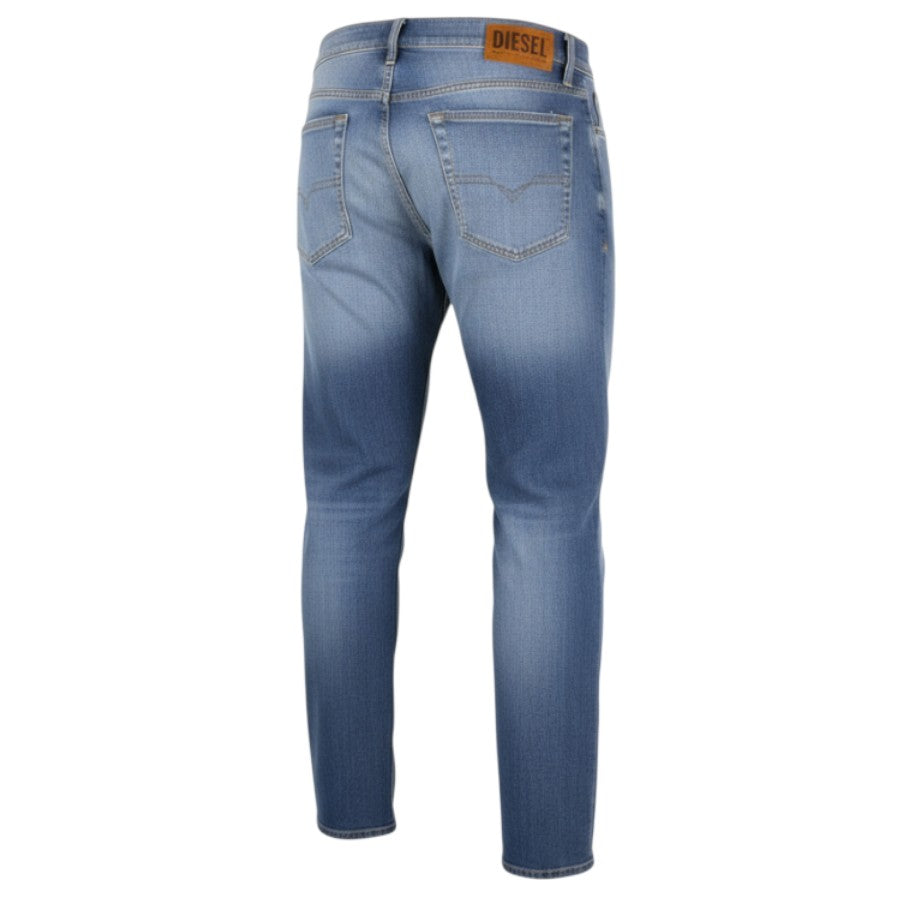 DIESEL D-Mihtry 009NF Men Jeans W32/L30 Blue Washed Straight  Stretch Button