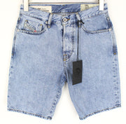 DIESEL D-Mirk 084RE Men's Shorts W28 Light Blue Washed Cotton Slim Fit Denim