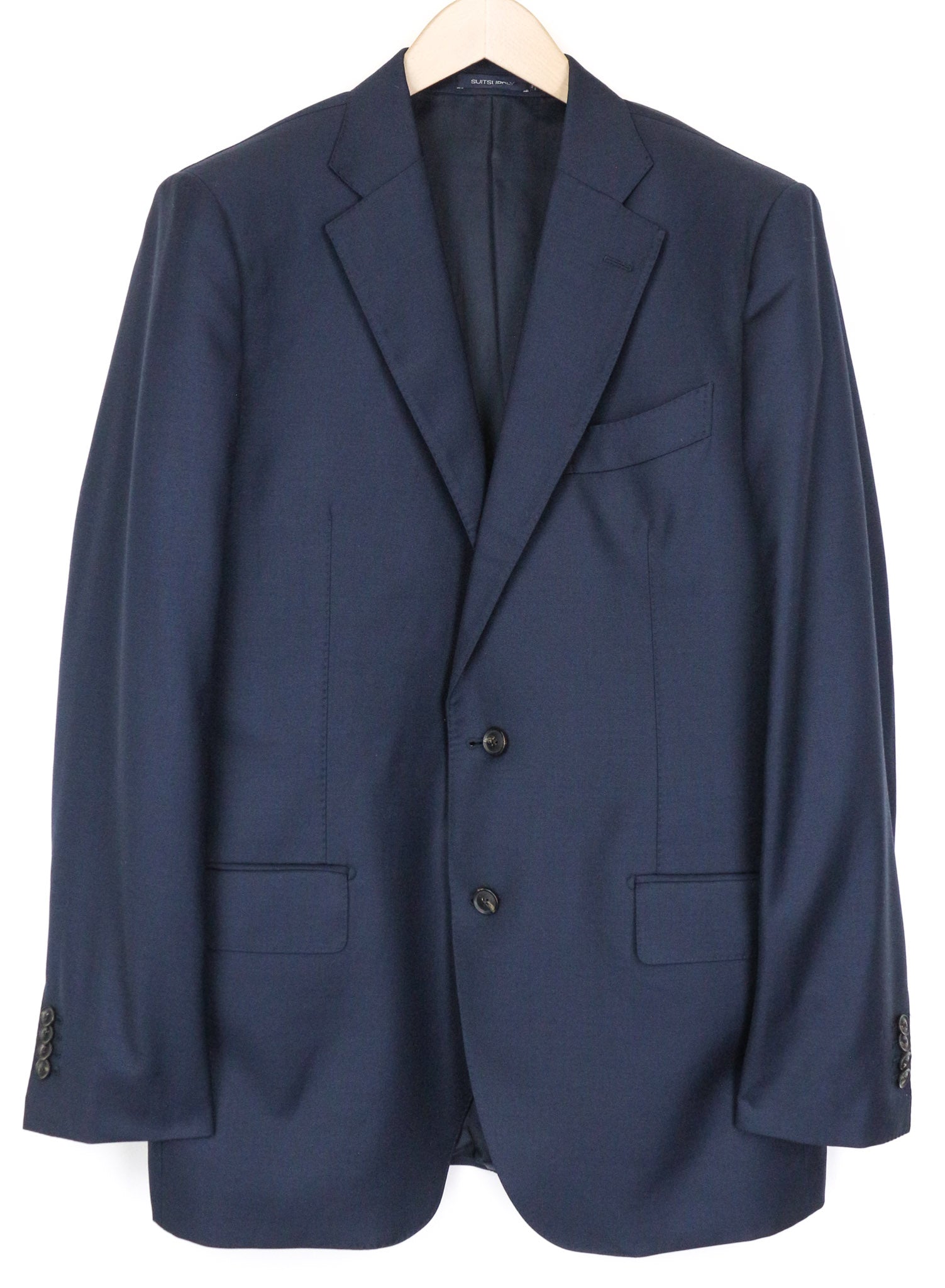 SUITSUPPLY Lazio Men Blazer UK44L Blue Slim Melange Wool S110s Perennial