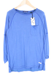 SCOTCH & SODA Ams Blauw Men's T-Shirt Blue ~M 3/4 Sleeve Casual Pocketed