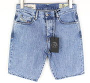 DIESEL D-Mirk 084RE Men's Shorts W29 Washed Light Blue Slim Cotton Denim