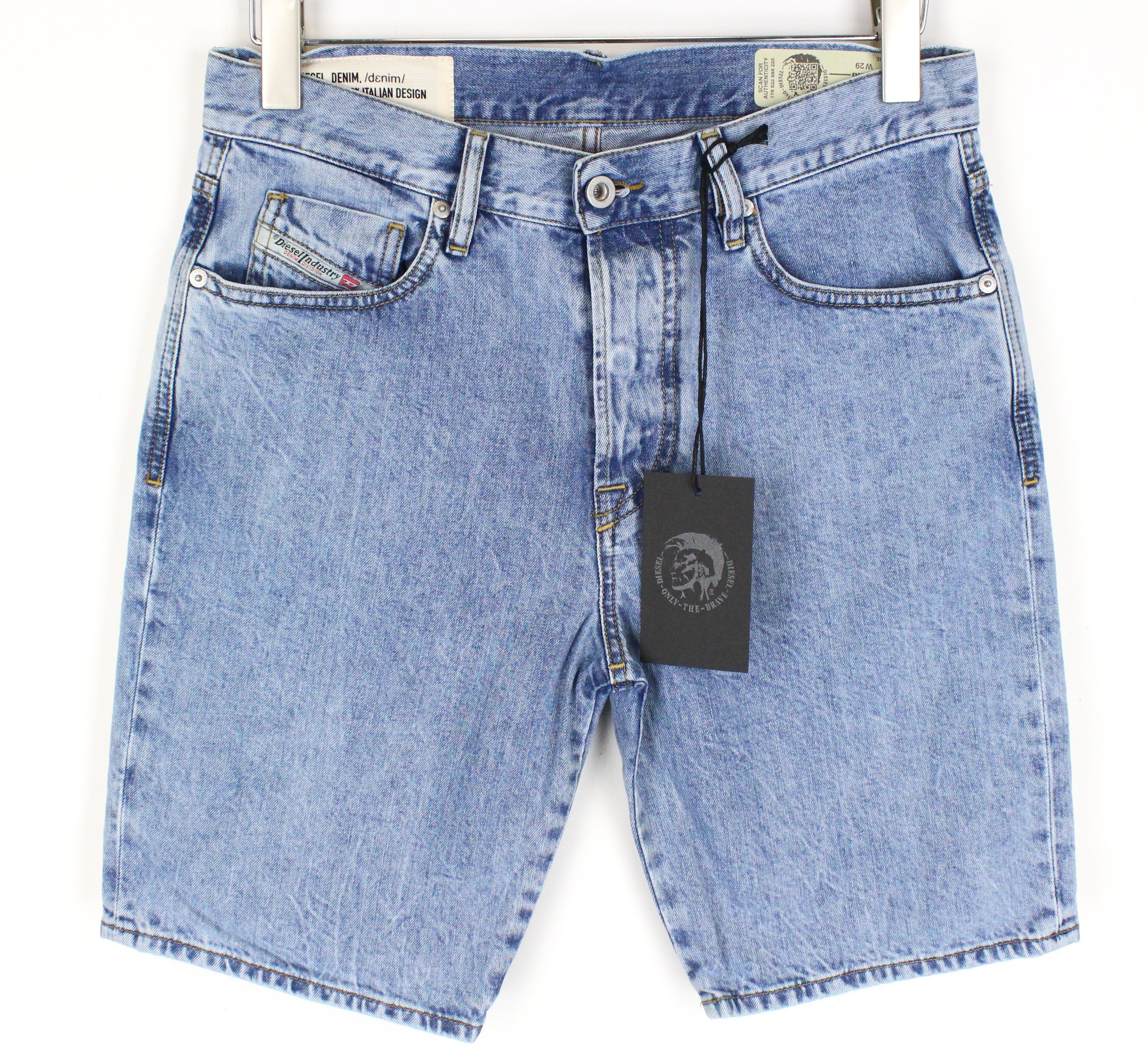 DIESEL D-Mirk 084RE Men's Shorts W29 Washed Light Blue Slim Cotton Denim