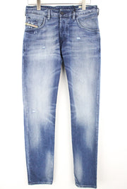 DIESEL  D-Bazer 084DD Men's Jeans W29/L34 Tapered Stretch Washed Cotton Blue Fit