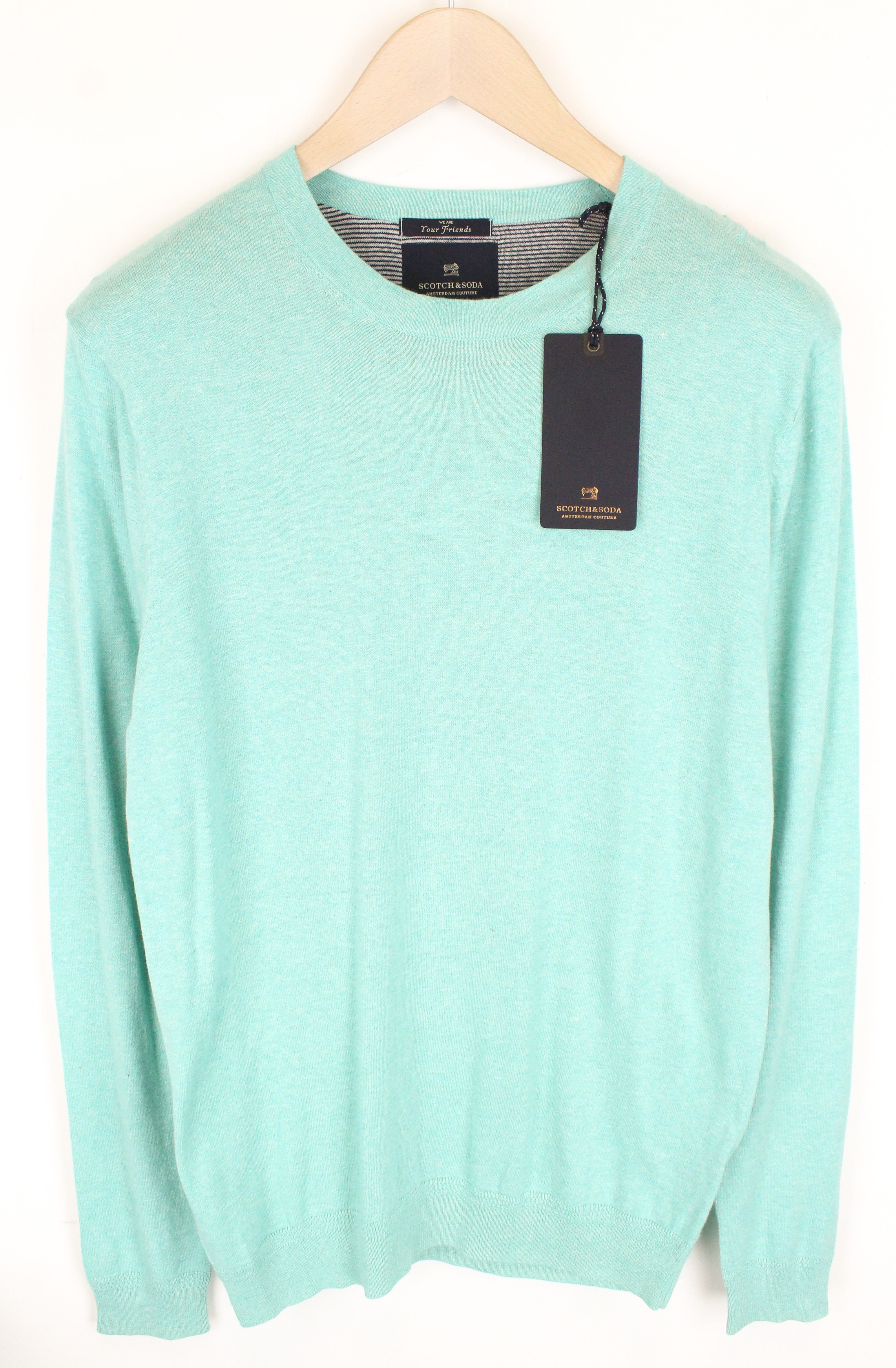 SCOTCH & SODA Ams Couture Men's Sweatshirt ~S Blue Melange Long Sleeve Pullover