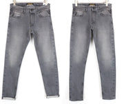 REPLAY Grover Men Jeans W30/L34 Selvedge Straight Grey Cotton Stretch Washed