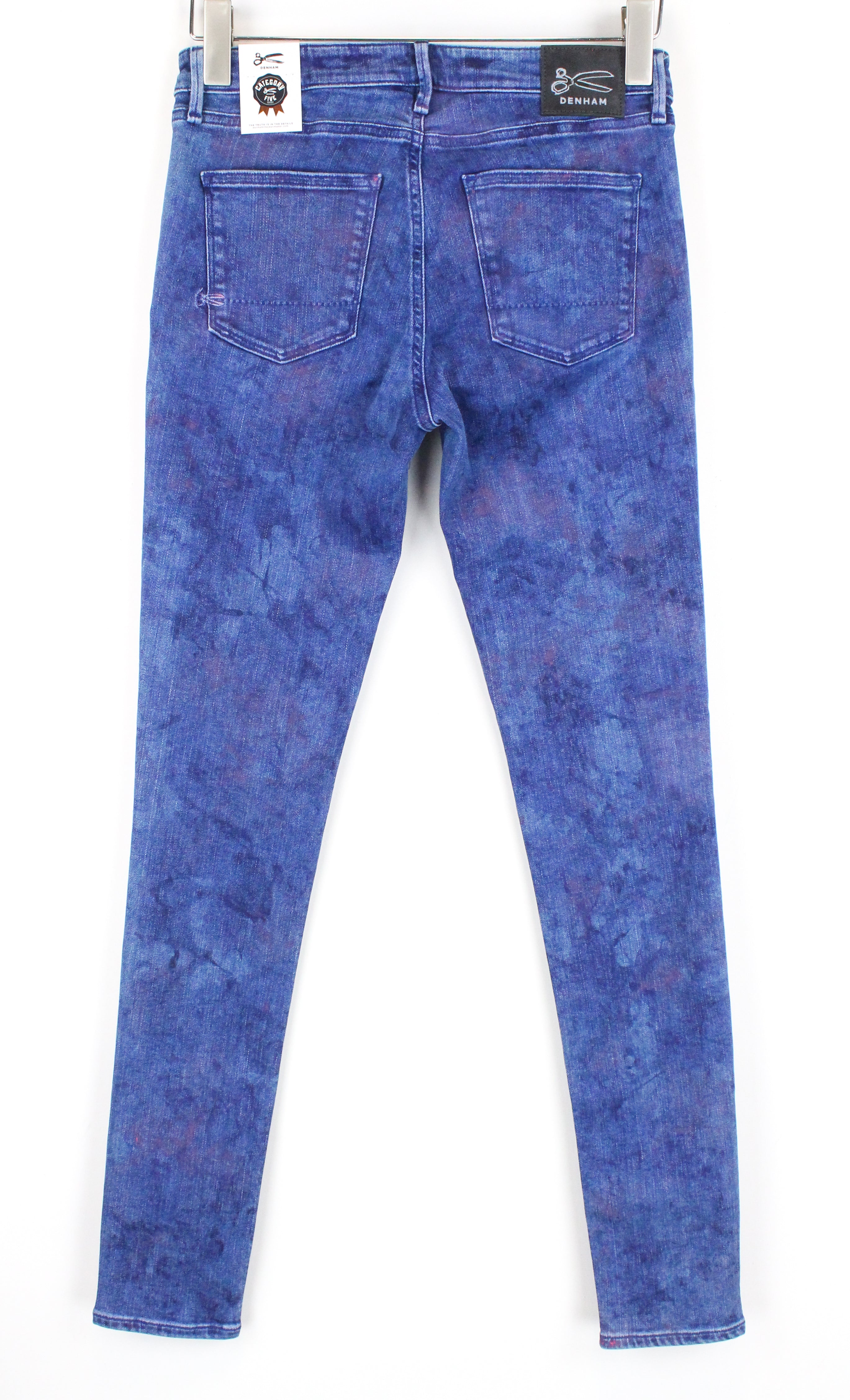 DENHAM Spray W28/L32 Women's Stretch Blue Jeans Washed Super Tight Fit