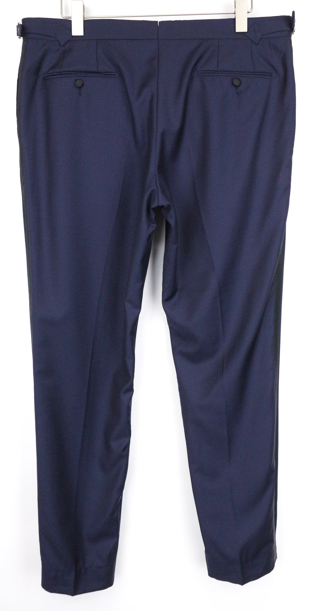 SUITSUPPLY Brescia Tux Men's Pants UK46R Navy Blue Wool Pleated Slim Front Style