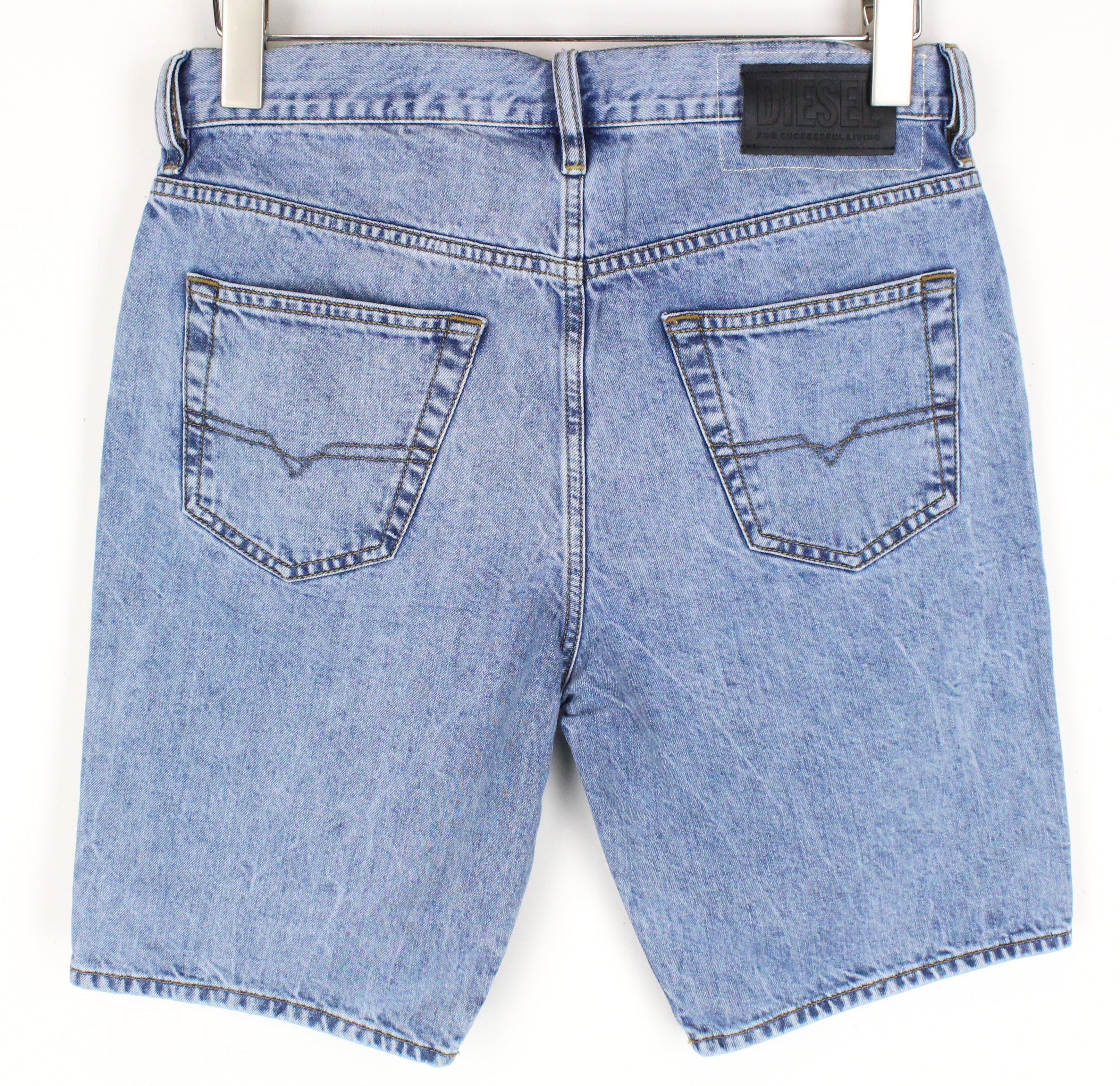 DIESEL D-Mirk 084RE Men's Shorts W29 Washed Light Blue Slim Cotton Denim