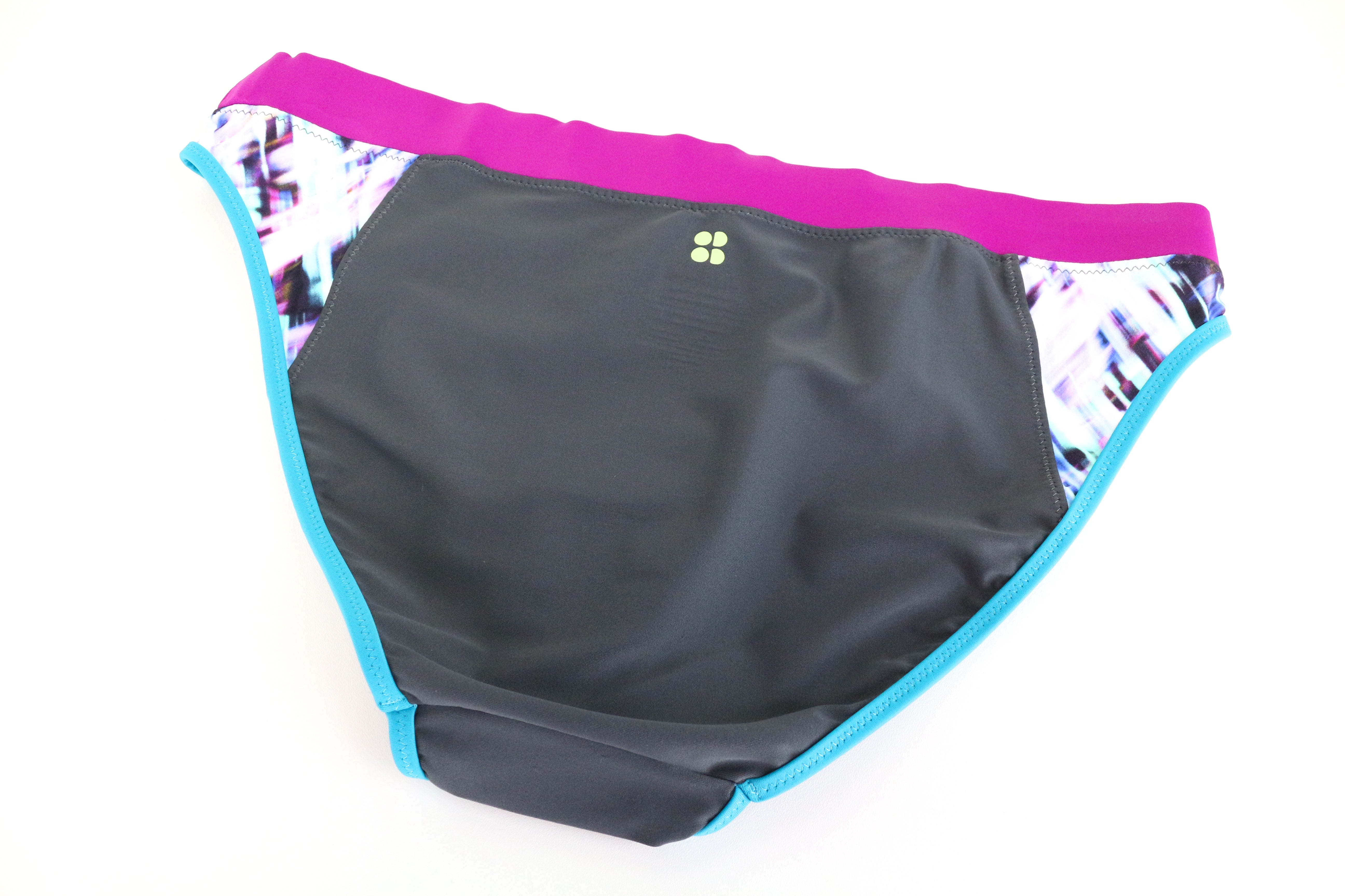 SWEATY BETTY Wave Break Women Swimwear XL Grey Stretch Low Rise Bikini Bottom