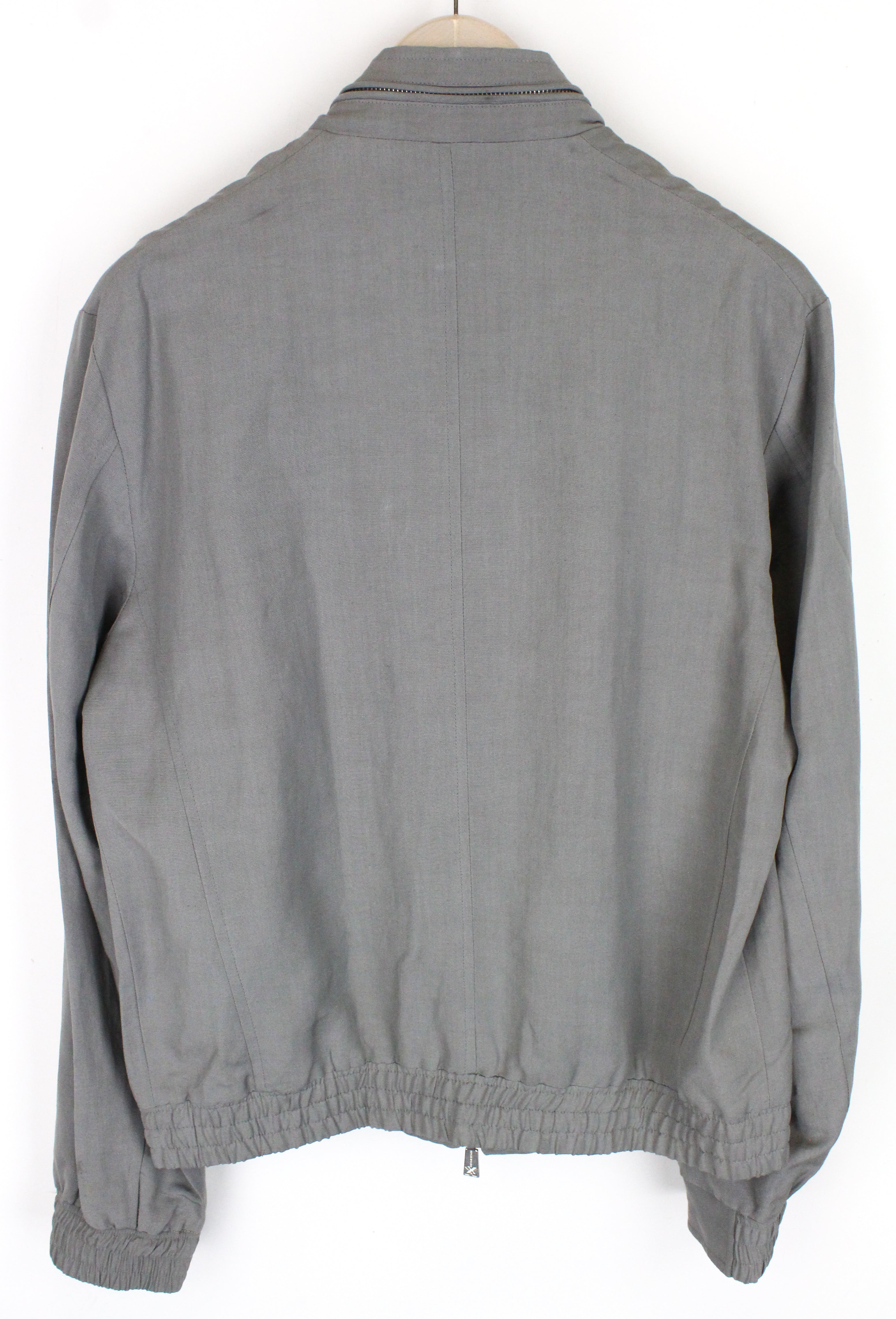 RICHMOND Men's Jacket 48 Grey Linen Lined Blazer Long Sleeved Single Breasted